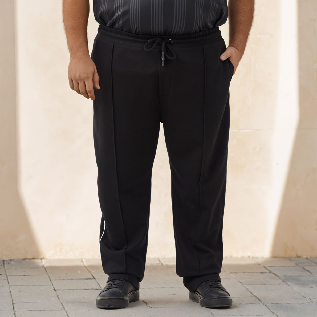 Plus Size Regular Fit Flexi Waist Track Pants-men-clothing-bottoms-joggers-image-1