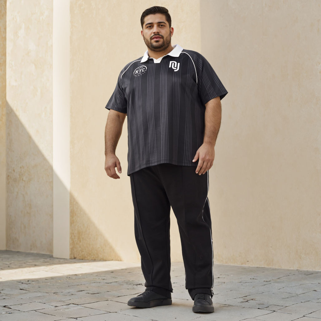 Plus Size Regular Fit Flexi Waist Track Pants-men-clothing-bottoms-joggers-image-2
