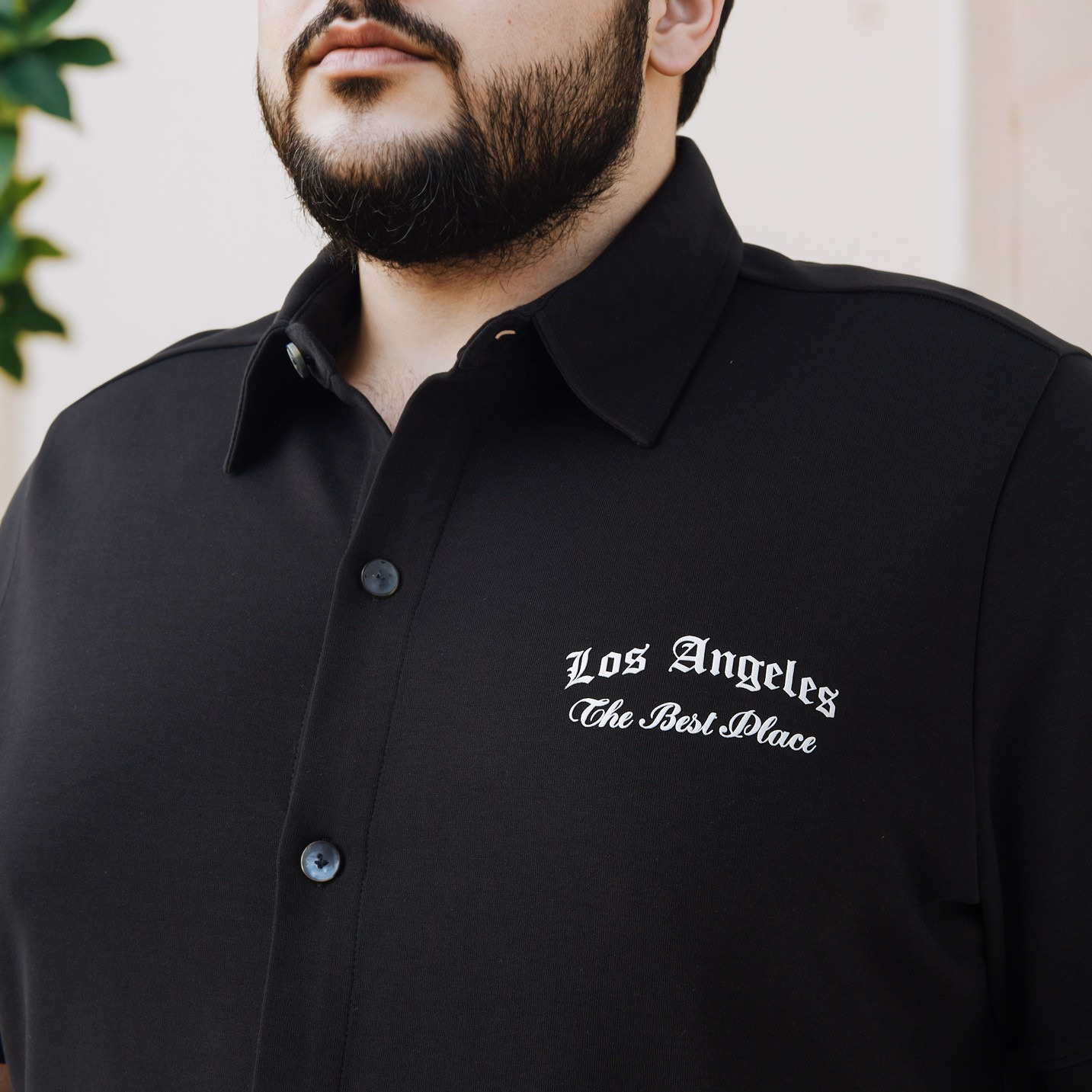 قميص بأكمام قصيرة وطبعات وبقصة عادية مقاس كبير-men-clothing-shirts-image-4
