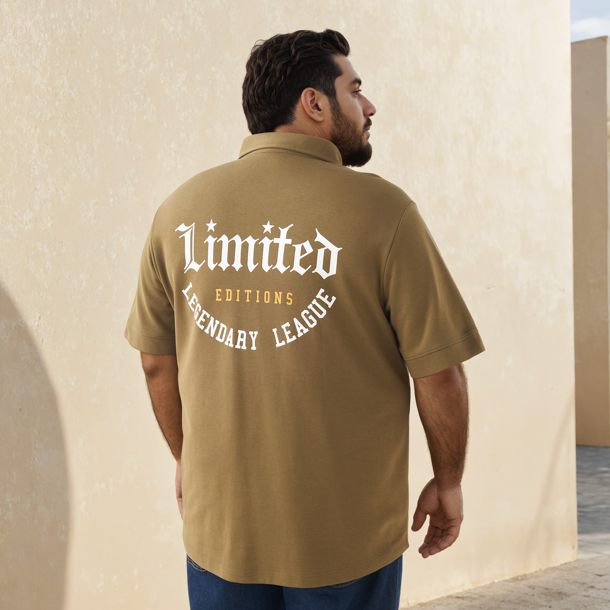 Plus Size Regular Fit Printed Shirt with Short Sleeves-men-clothing-shirts-image-3