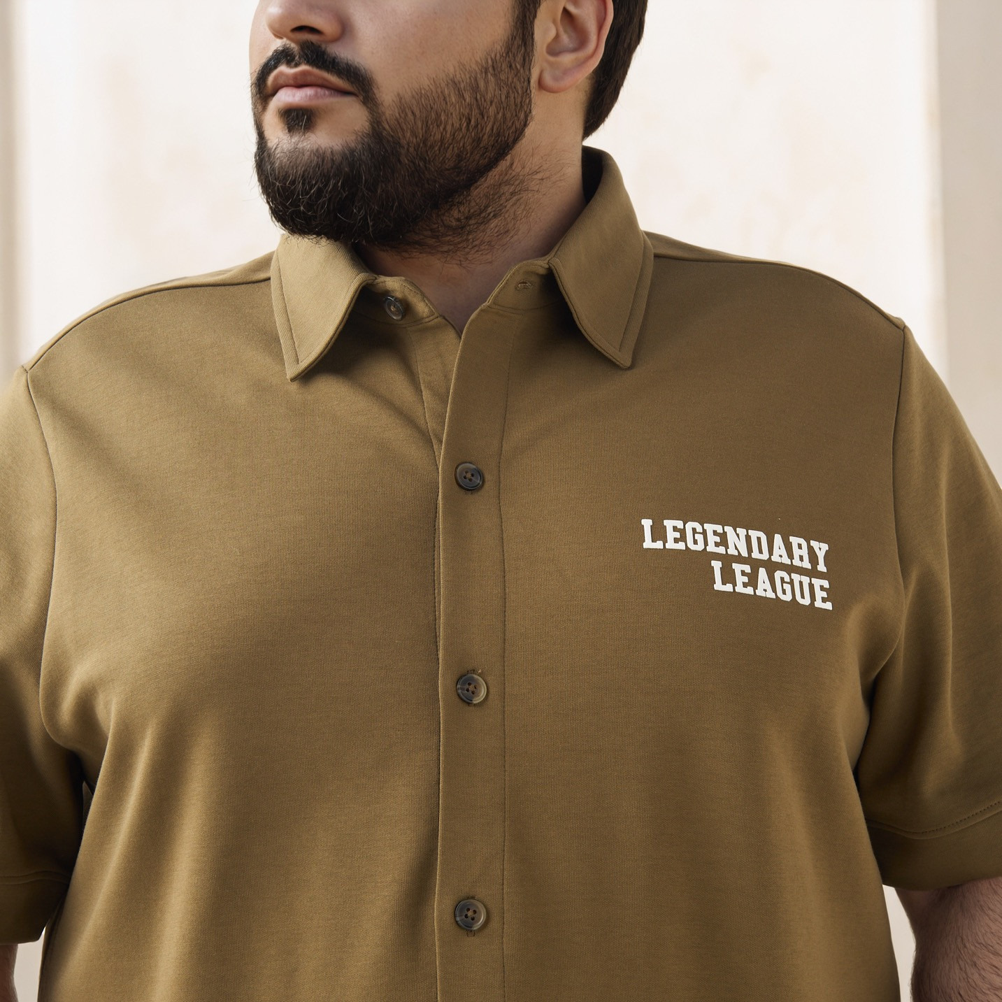 Plus Size Regular Fit Printed Shirt with Short Sleeves-men-clothing-shirts-image-4