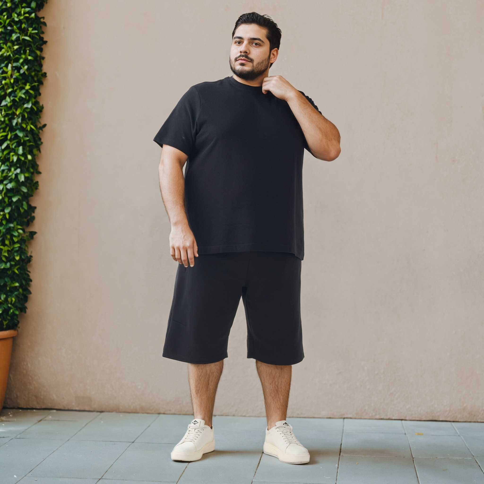 Plus Size Jacquard Textured Crew Neck T-shirt-men-clothing-tshirtsandpolos-tshirts-image-2
