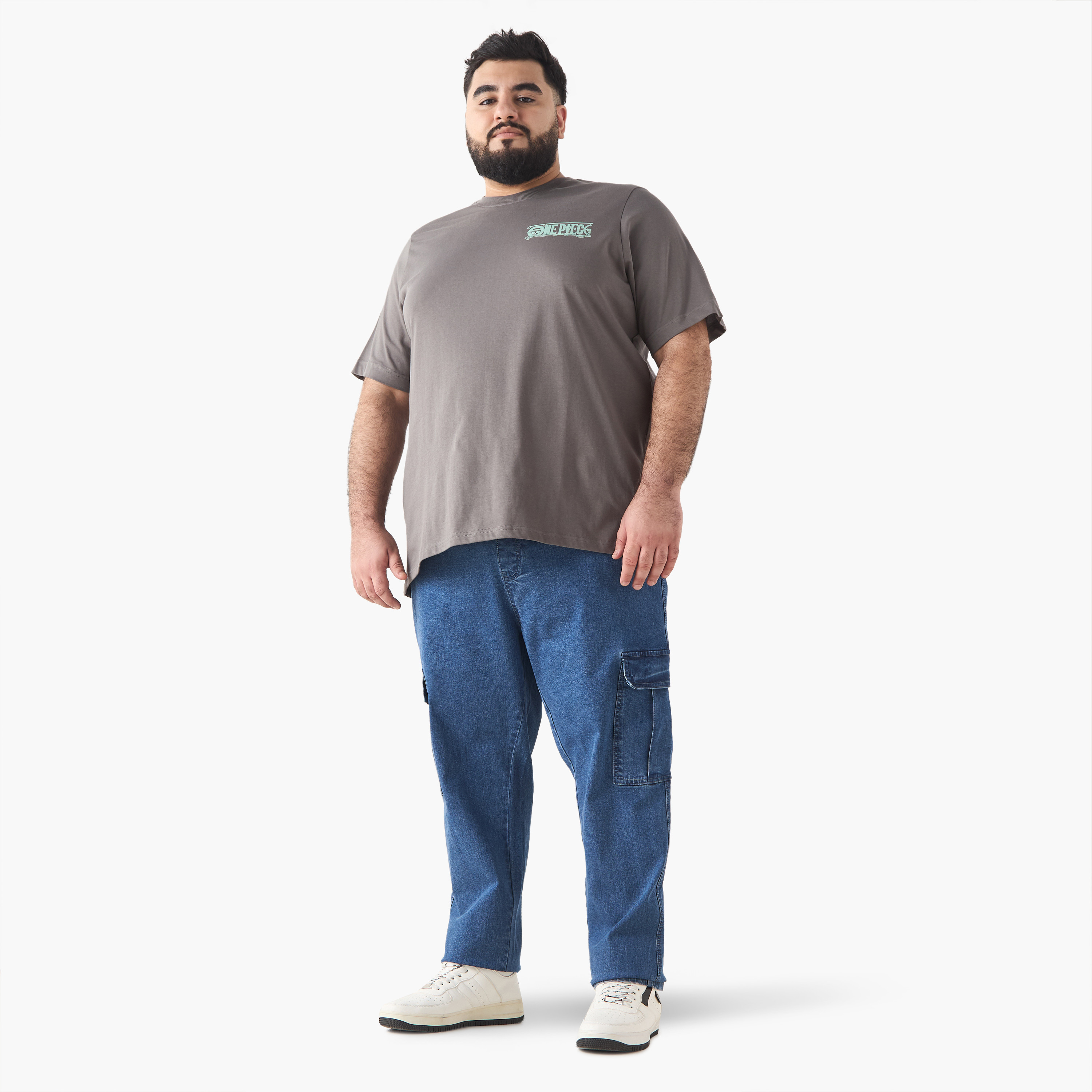 Plus Size Anime Print T-shirt with Crew Neck-men-clothing-tshirtsandpolos-tshirts-image-2