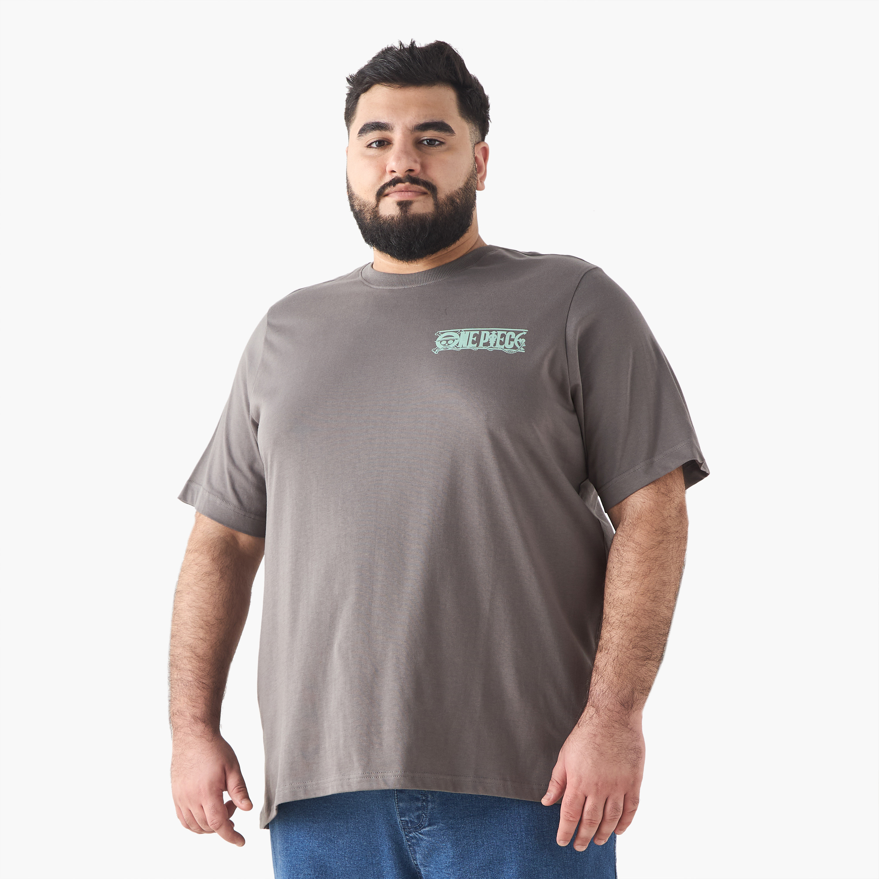 Plus Size Anime Print T-shirt with Crew Neck-men-clothing-tshirtsandpolos-tshirts-image-3