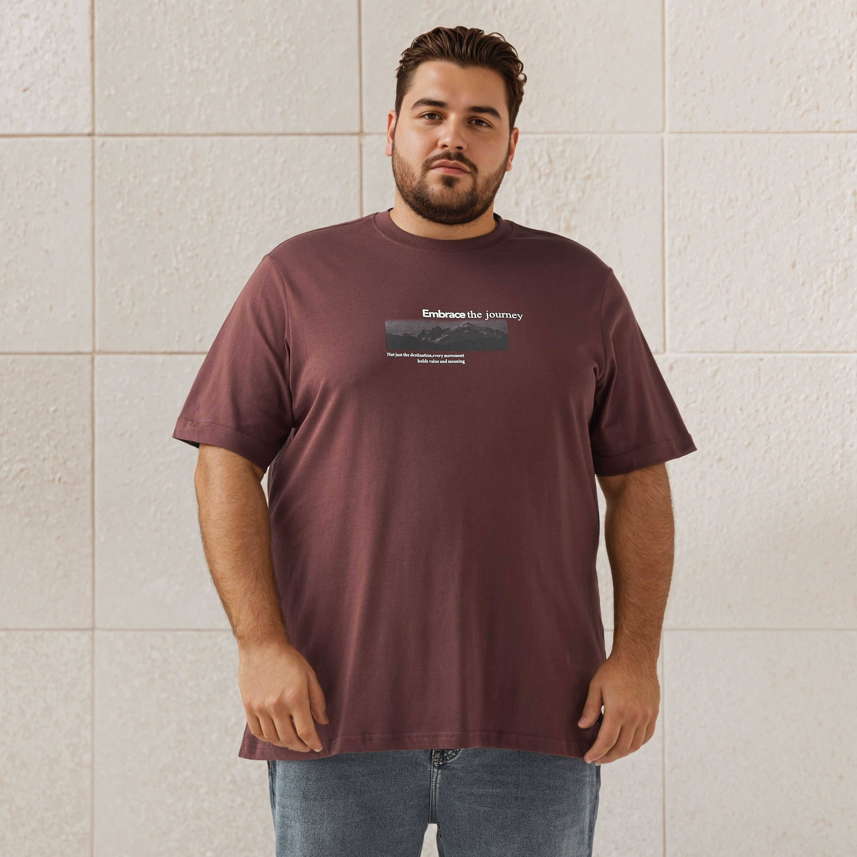 Plus Size Slogan Print T-shirt-men-clothing-tshirtsandpolos-tshirts-image-1