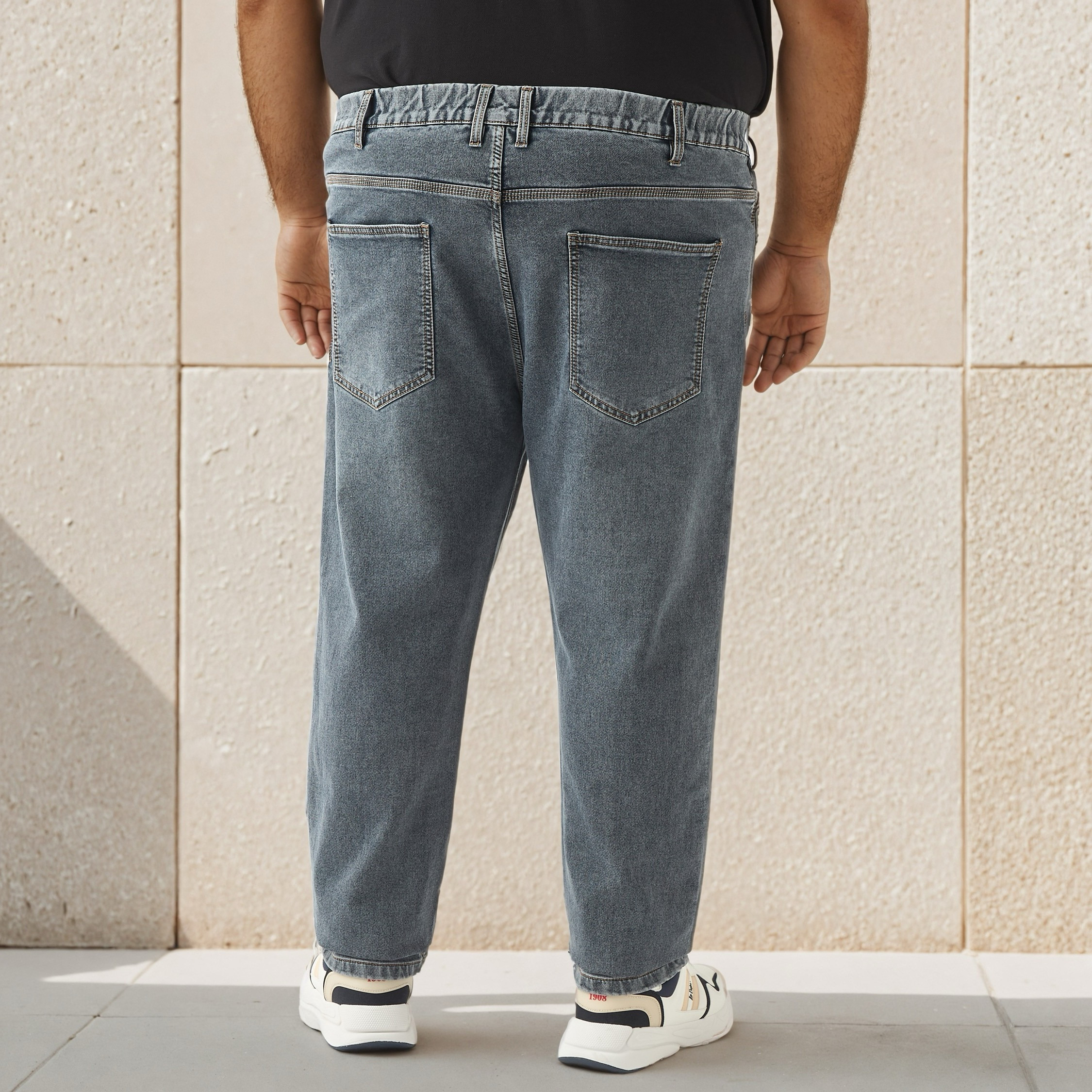 Plus Size Regular Fit Jeans with Flexi Waist-men-clothing-bottoms-jeans-image-3