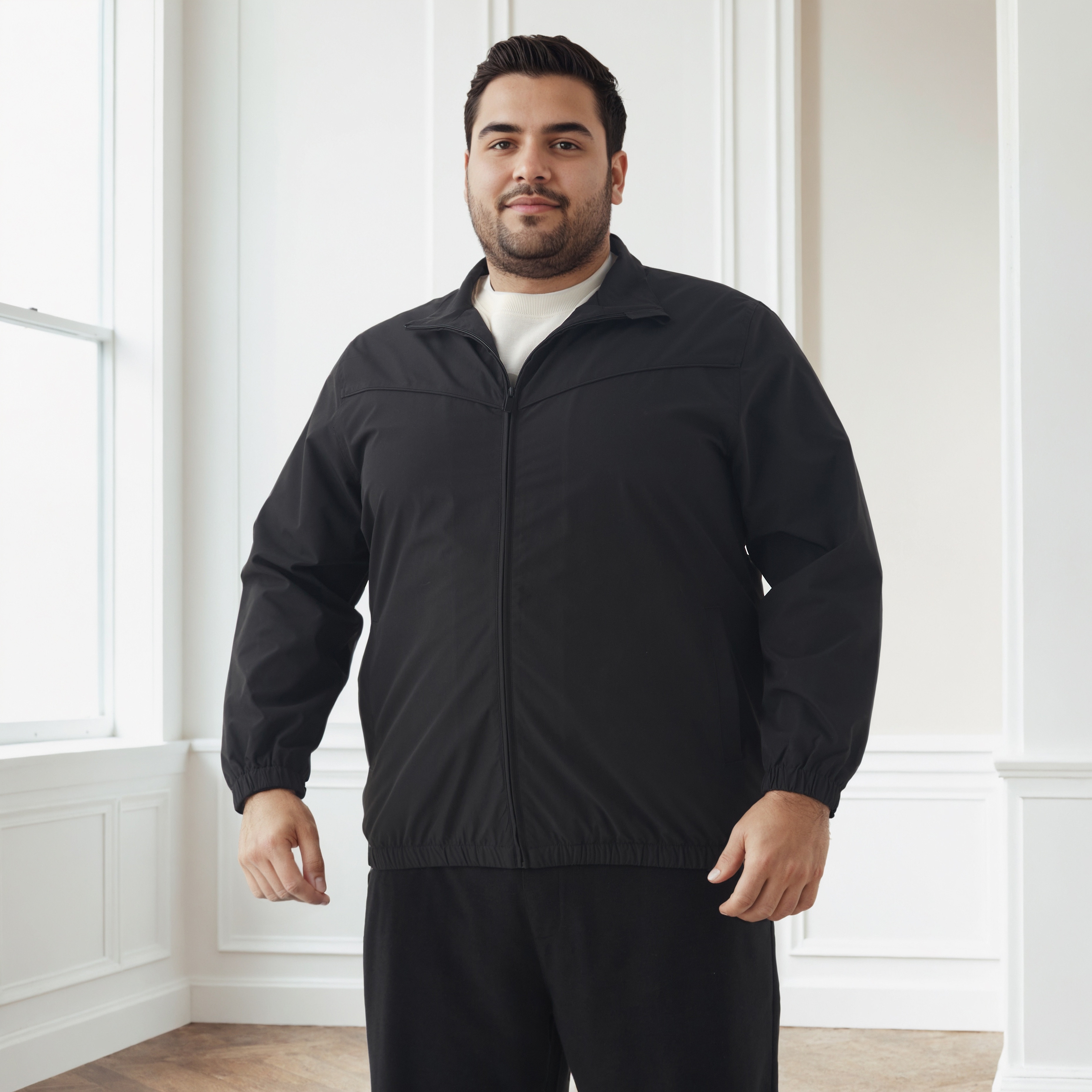 Men Plus Size Regular Fit Zip Through Jacket-men-clothing-jacketsandblazers-jackets-image-1