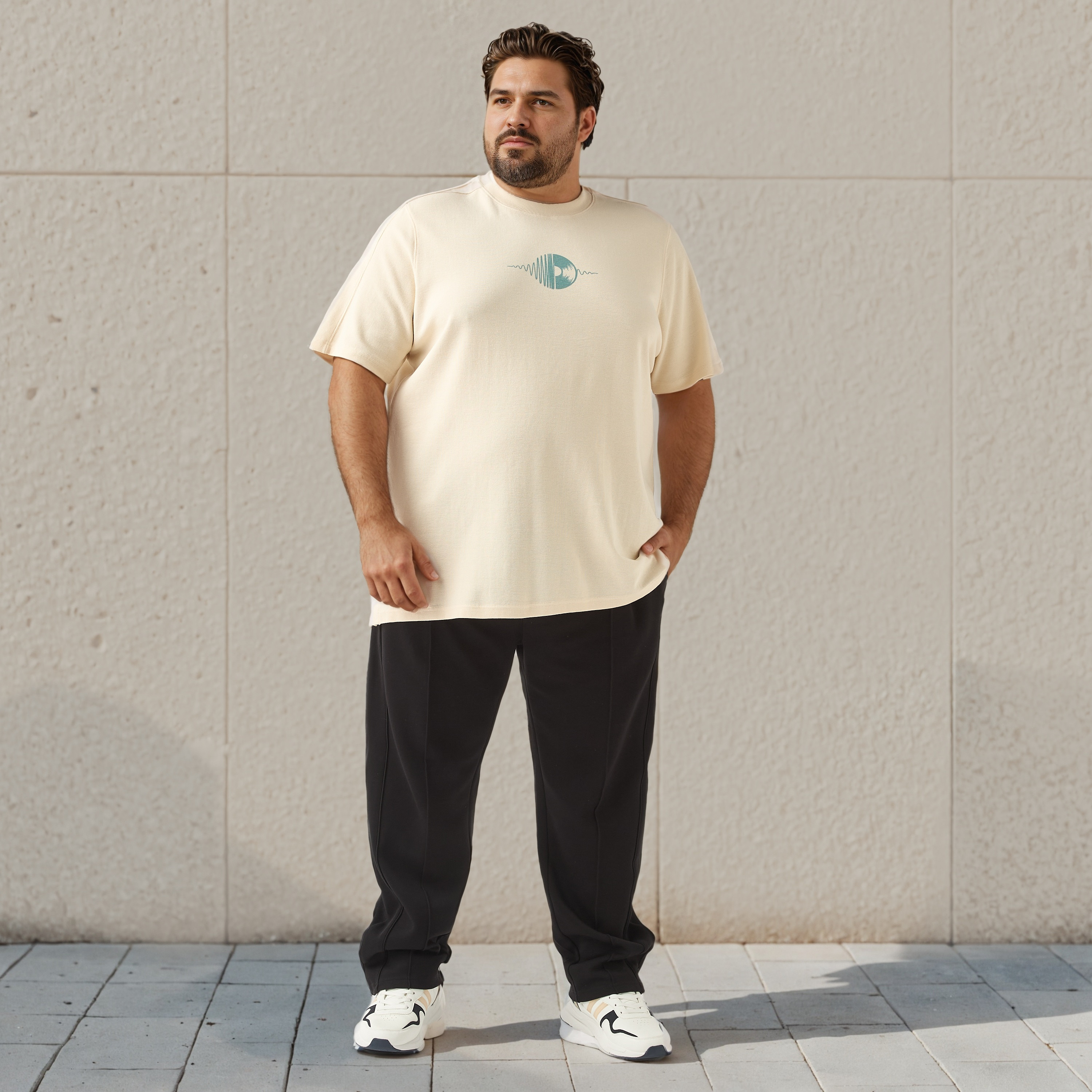Plus Size Regular Fit Flexi Waist Track Pants-men-clothing-bottoms-joggers-image-2