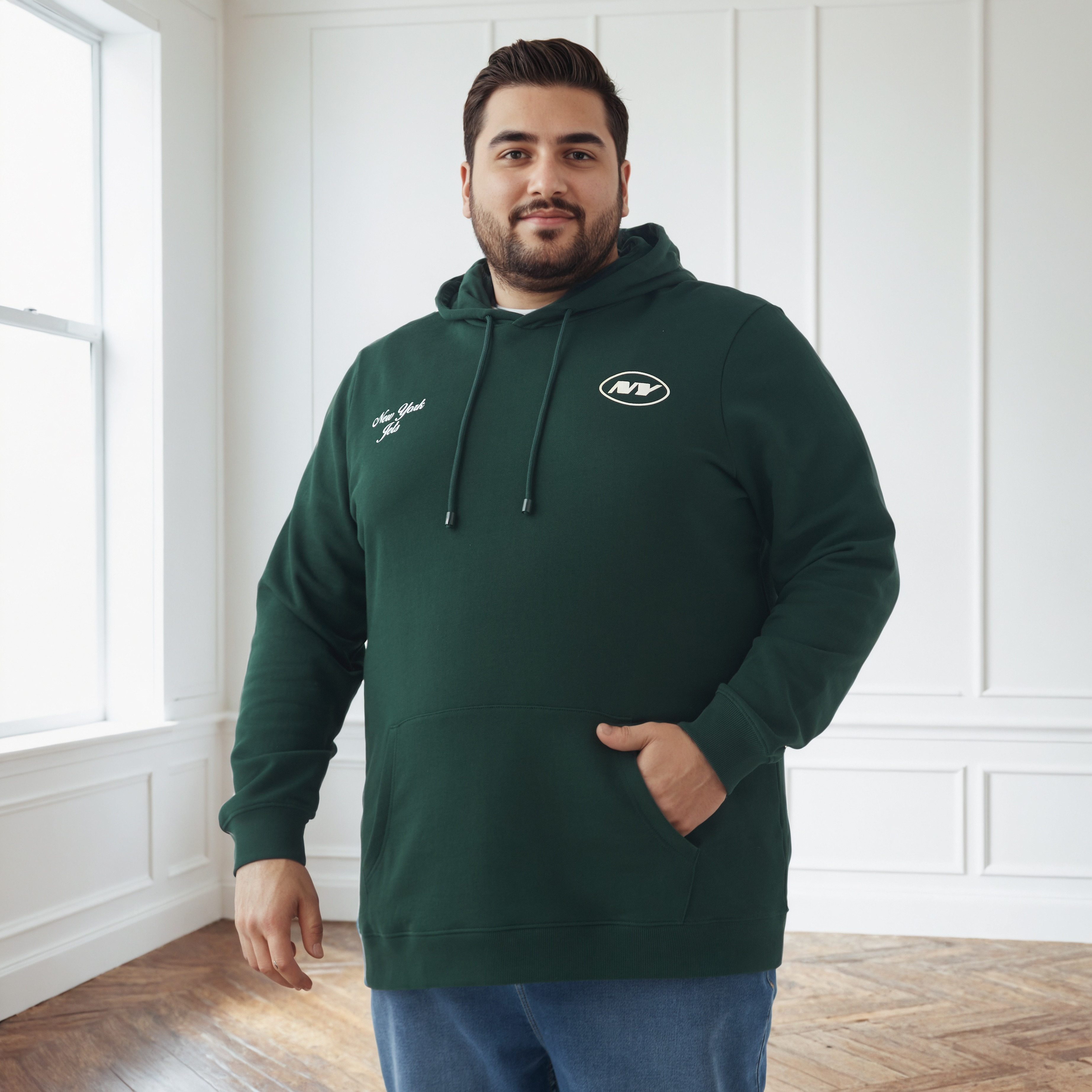 Men Plus Size Regular Fit New York Jets Print Cotton Hoodie-men-winterwear-hoodiesandsweatshirts-image-1