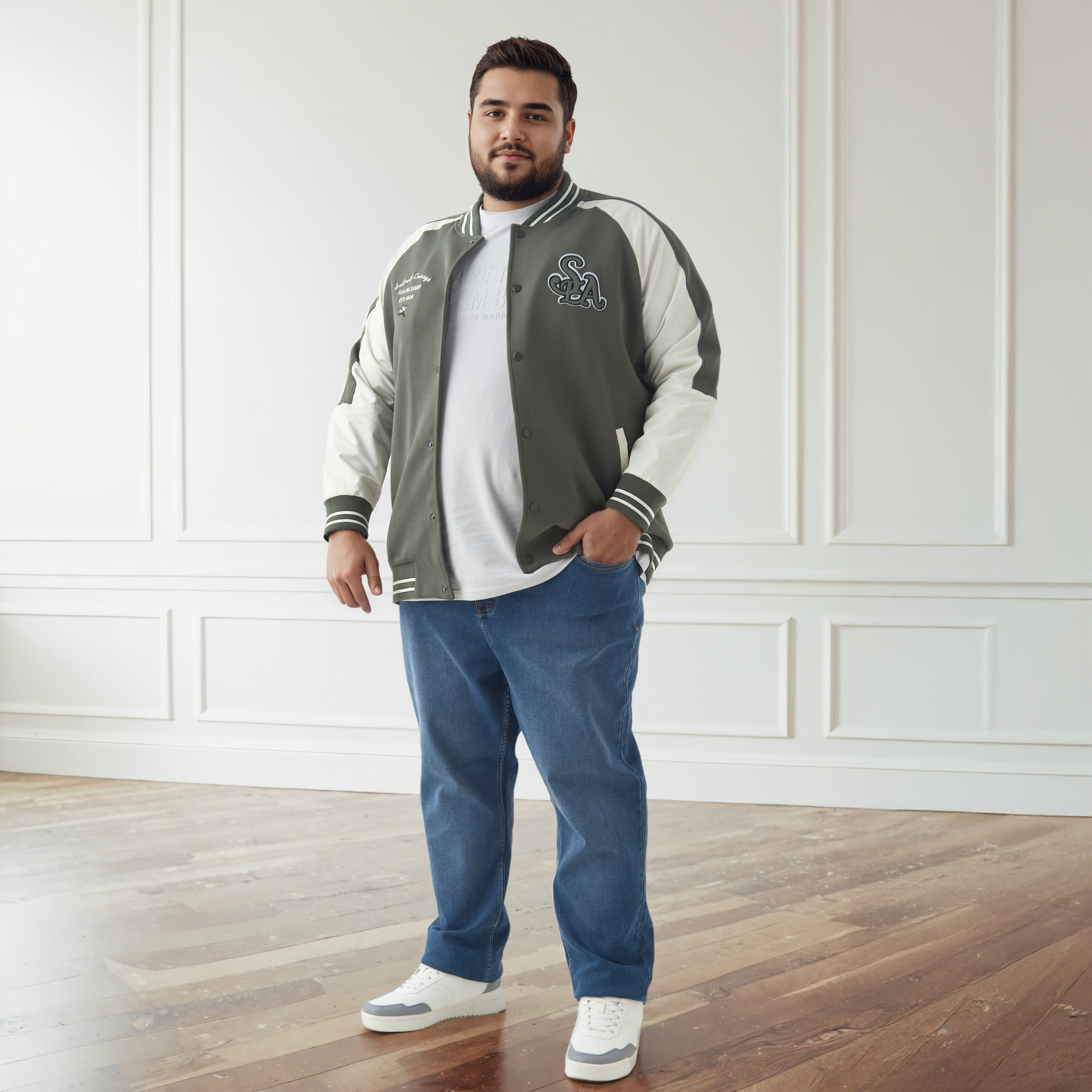 Men Plus Size Regular Fit Button Through Varsity Jacket-men-clothing-jacketsandblazers-jackets-image-2