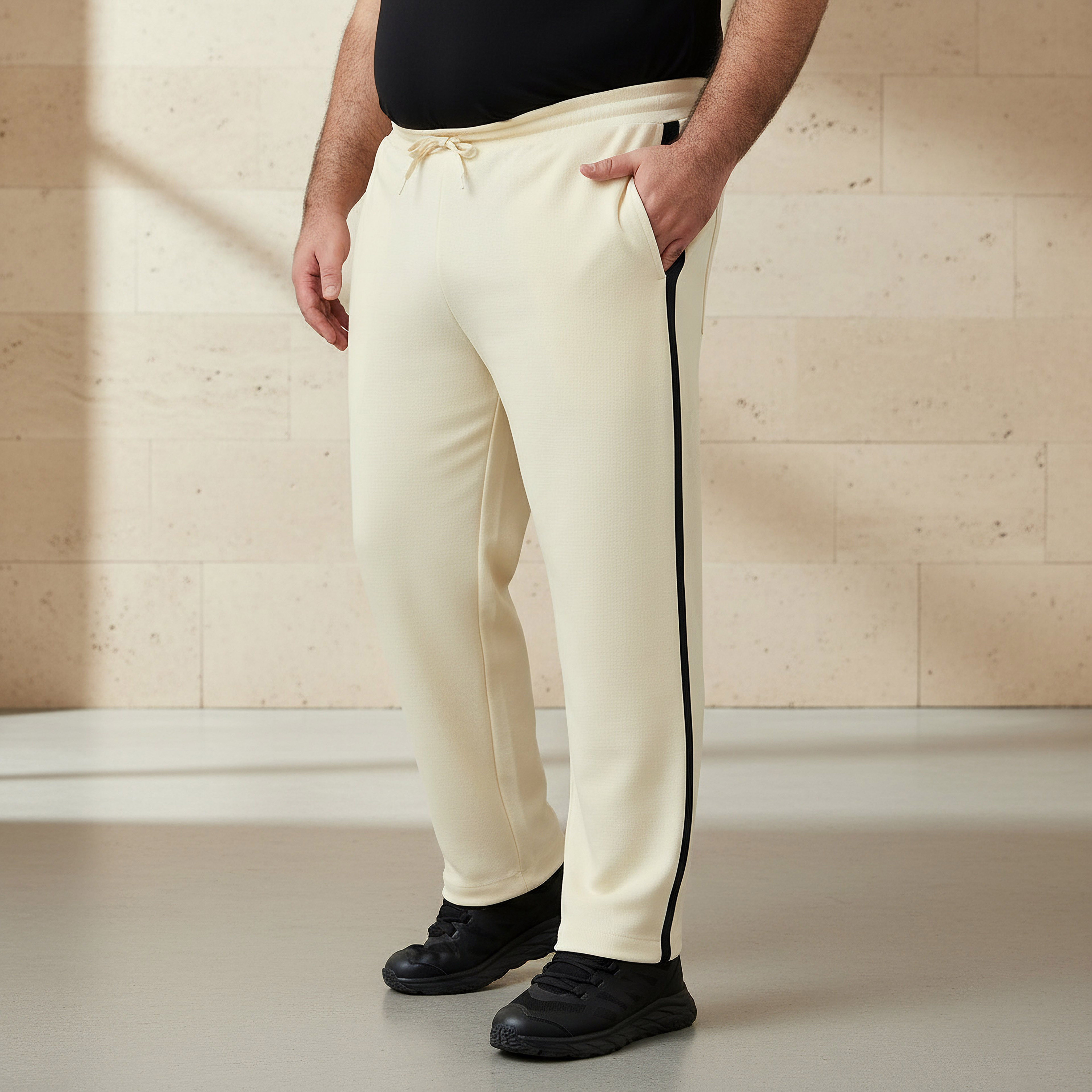 Men Regular Fit Joggers with Contrast Side Tape-men-clothing-bottoms-joggers-image-5