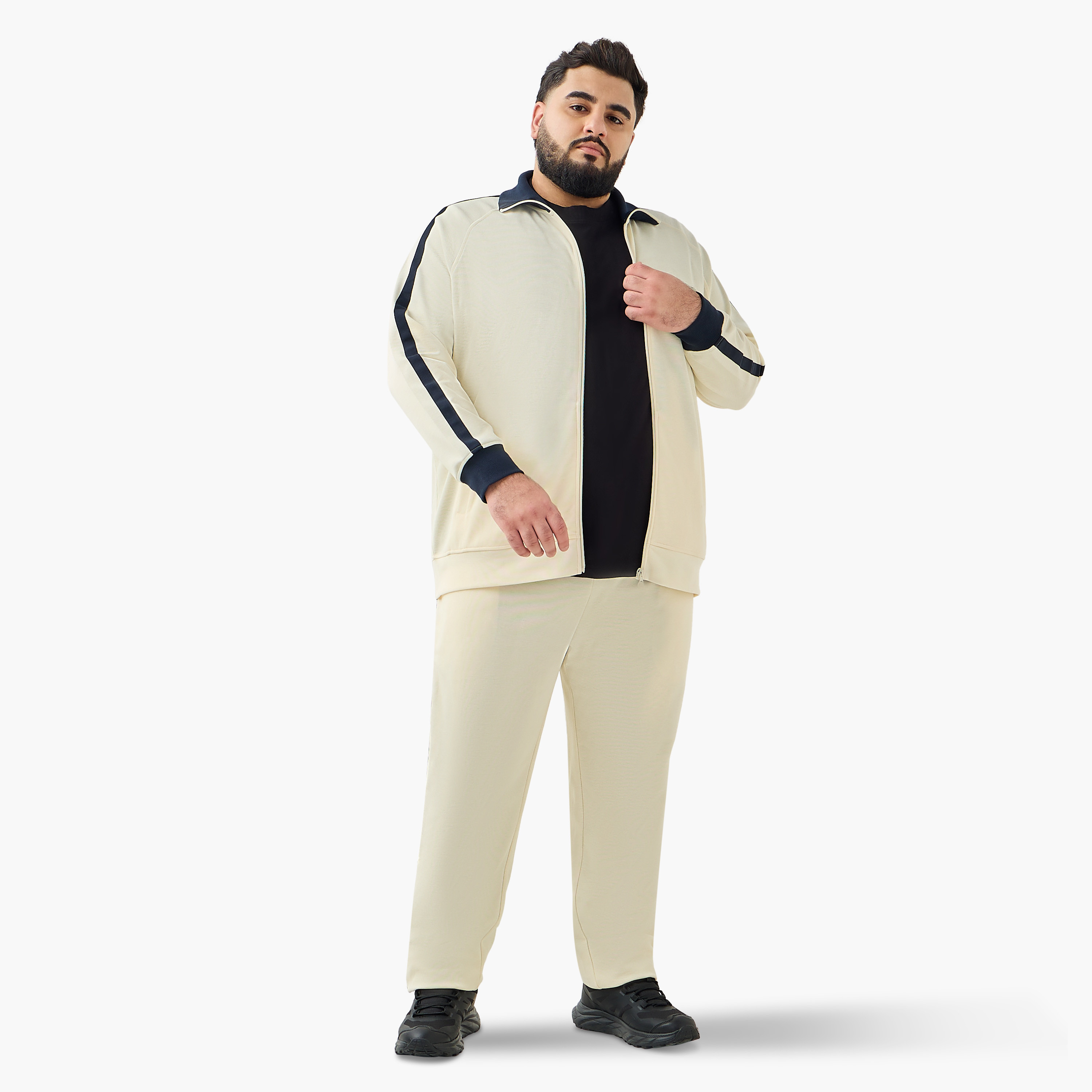 Men Regular Fit Joggers with Contrast Side Tape-men-clothing-bottoms-joggers-image-4