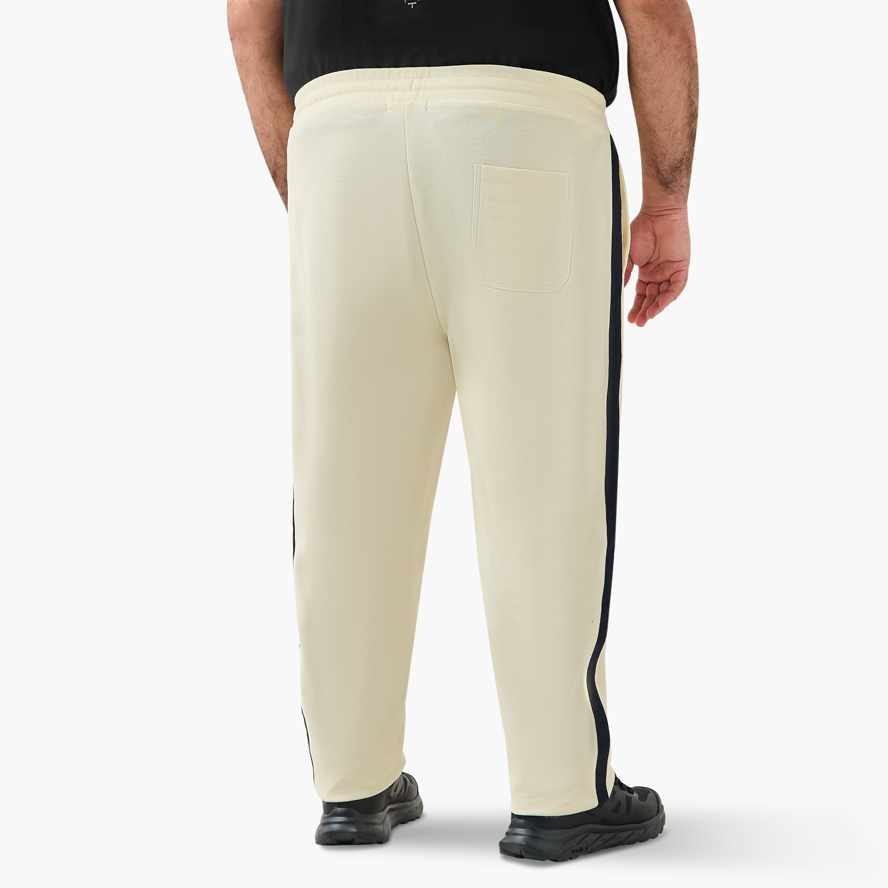 Men Regular Fit Joggers with Contrast Side Tape-men-clothing-bottoms-joggers-image-3