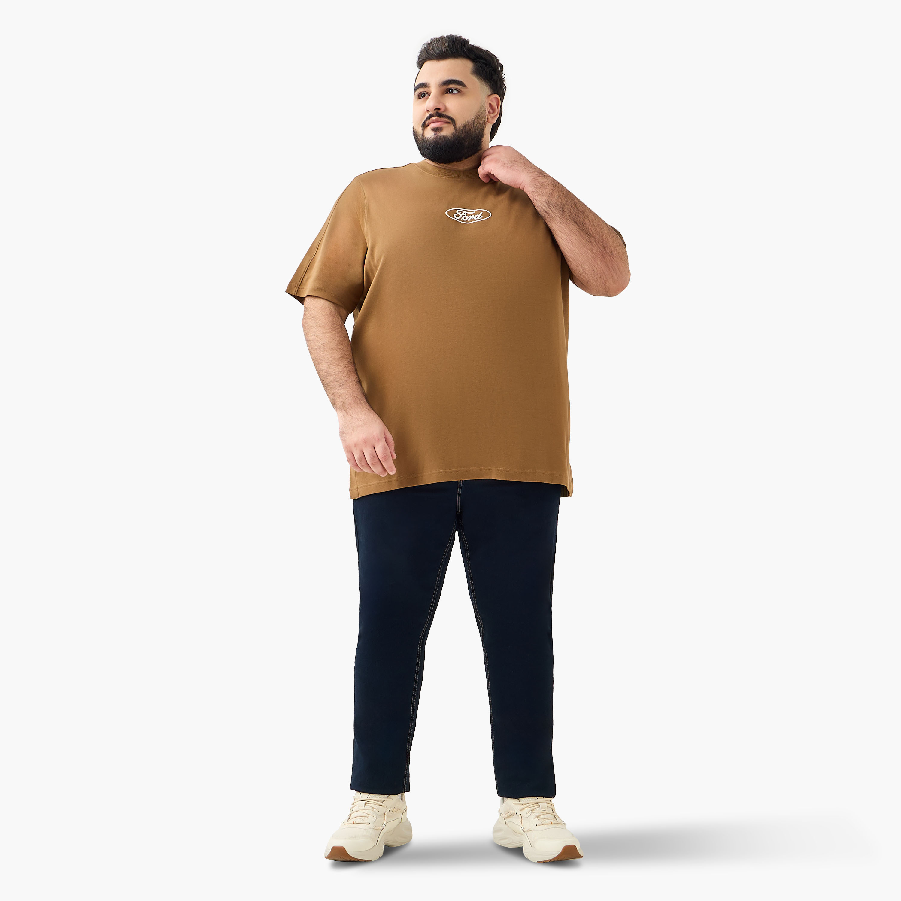 Men Regular Fit Crew Neck Short Sleeves Ford Logo Print T-shirt-men-clothing-tshirtsandpolos-tshirts-image-2