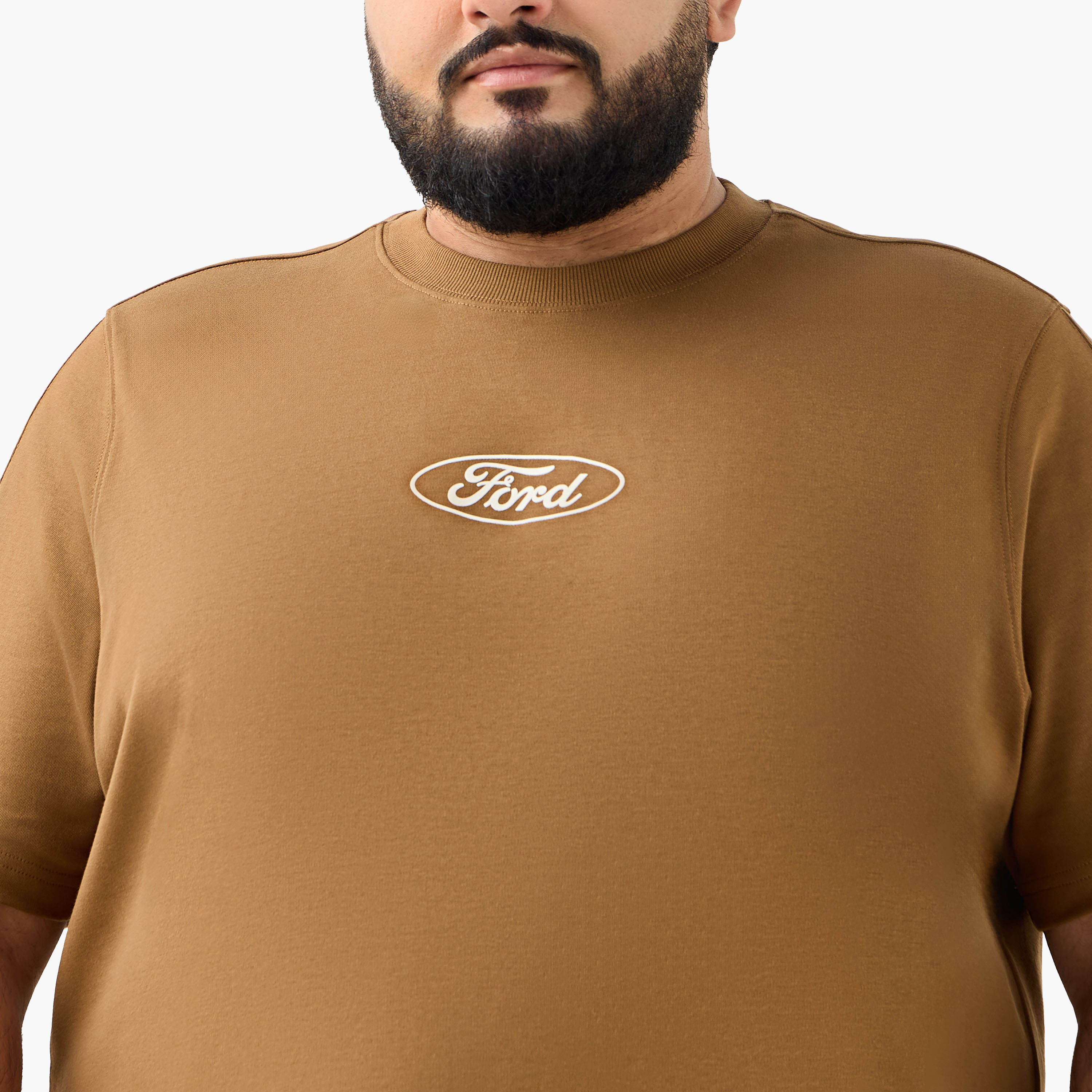 Men Regular Fit Crew Neck Short Sleeves Ford Logo Print T-shirt-men-clothing-tshirtsandpolos-tshirts-image-4