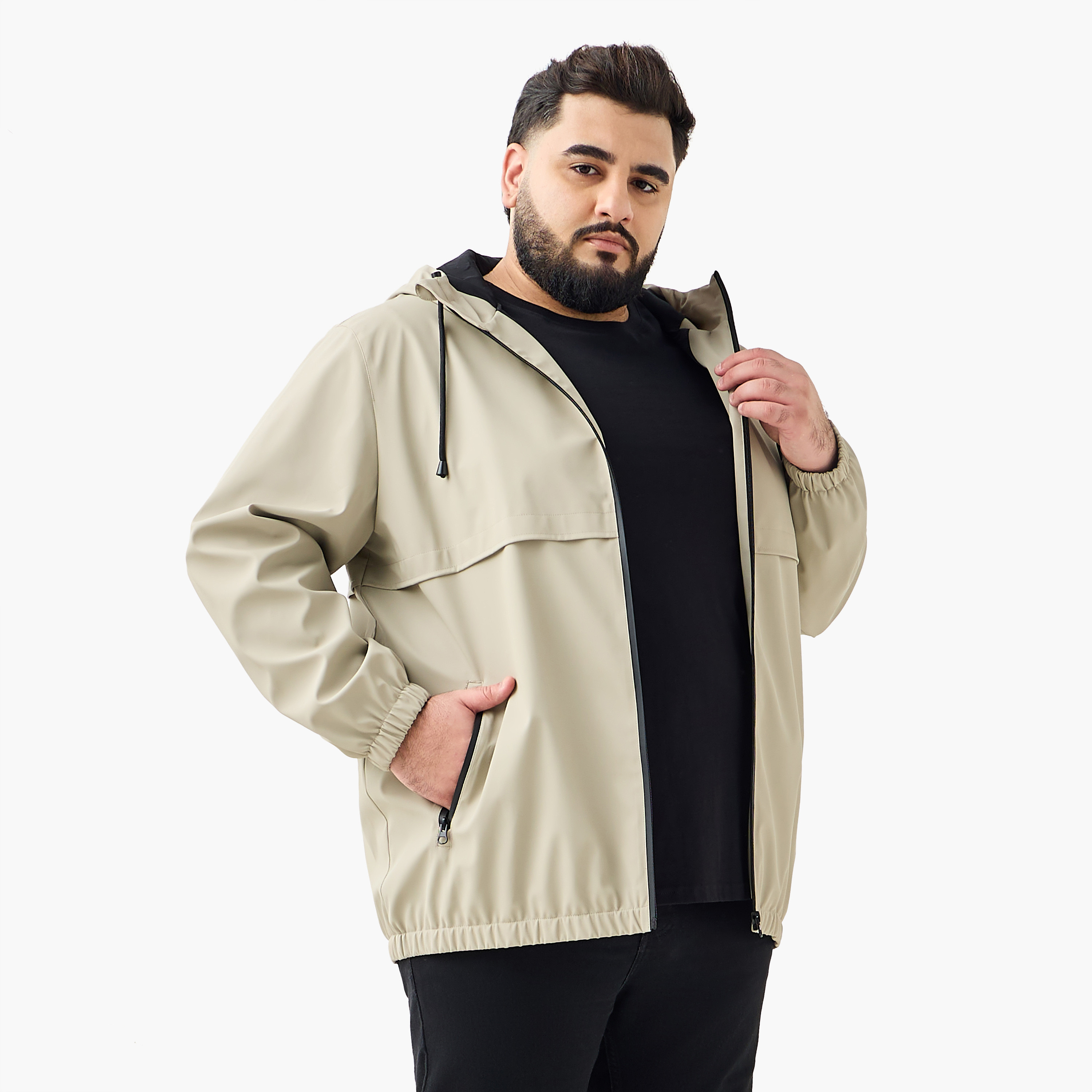 Men Regular Fit Hooded Longline Jacket-men-clothing-jacketsandblazers-jackets-image-1