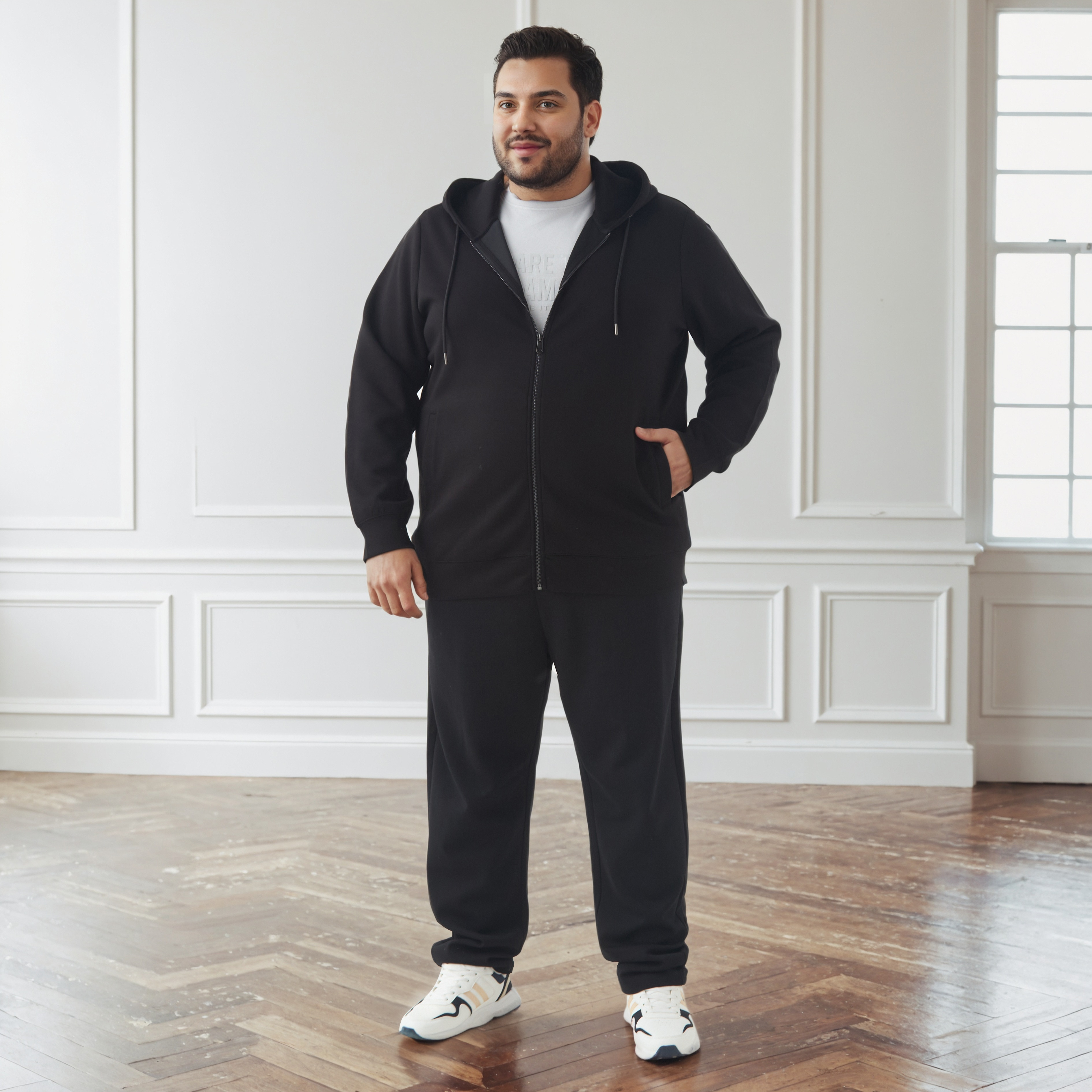 Men Regular Fit Bonded Knit Flexi Waist Joggers-men-clothing-bottoms-joggers-image-2