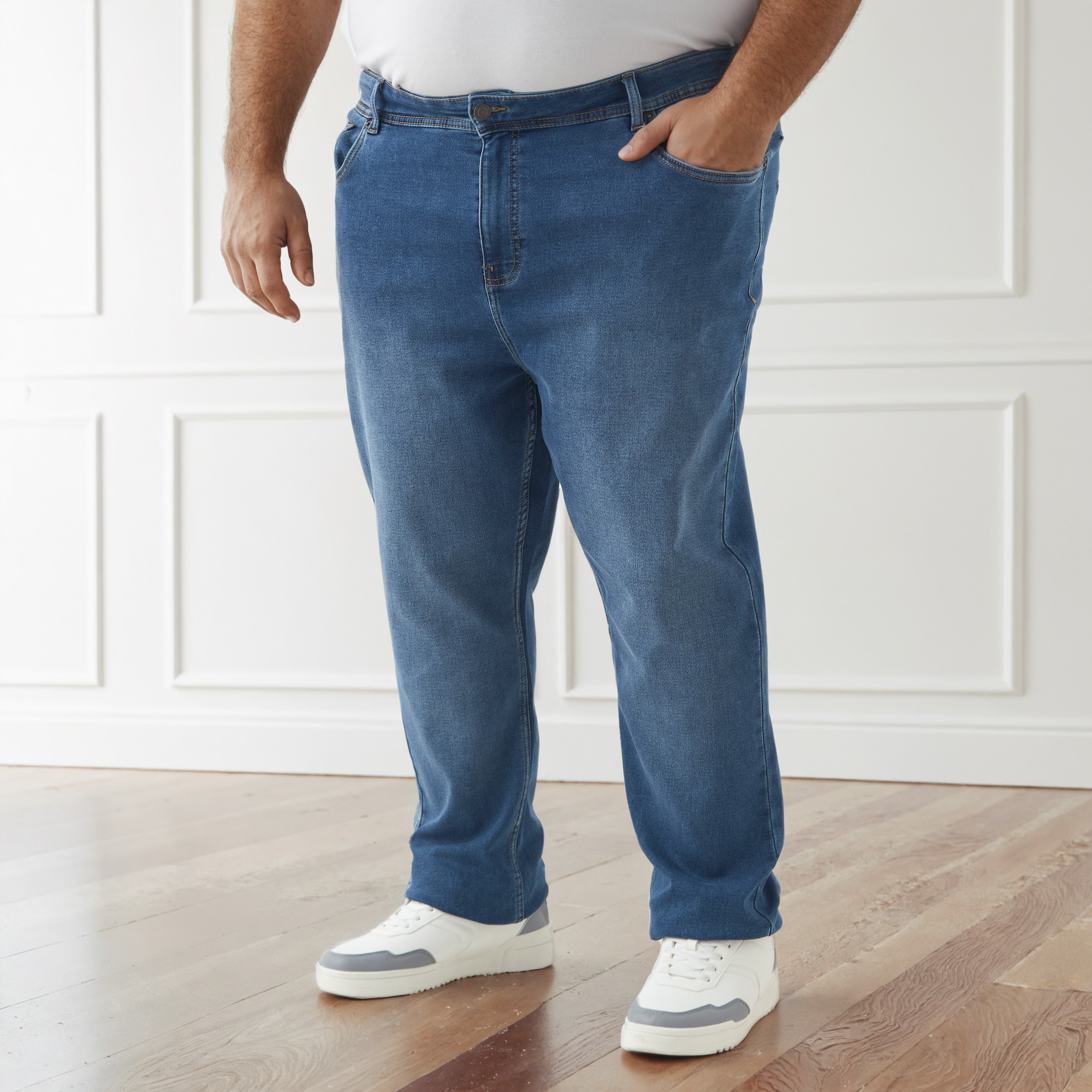 Men Regular Fit Flexi Waist Pocket Jeans-men-clothing-bottoms-jeans-image-1