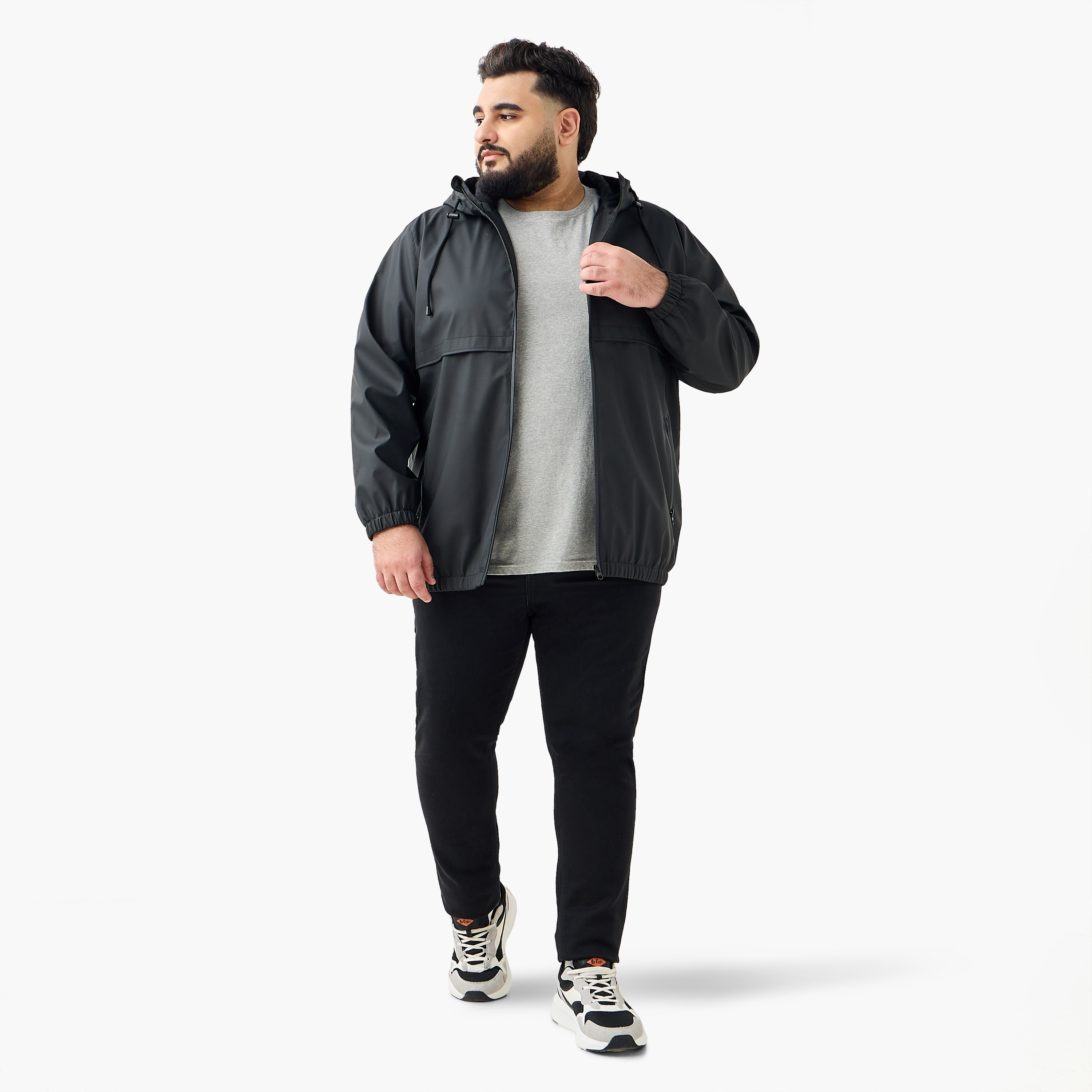 Men Regular Fit Hooded Longline Jacket-men-clothing-jacketsandblazers-jackets-image-2