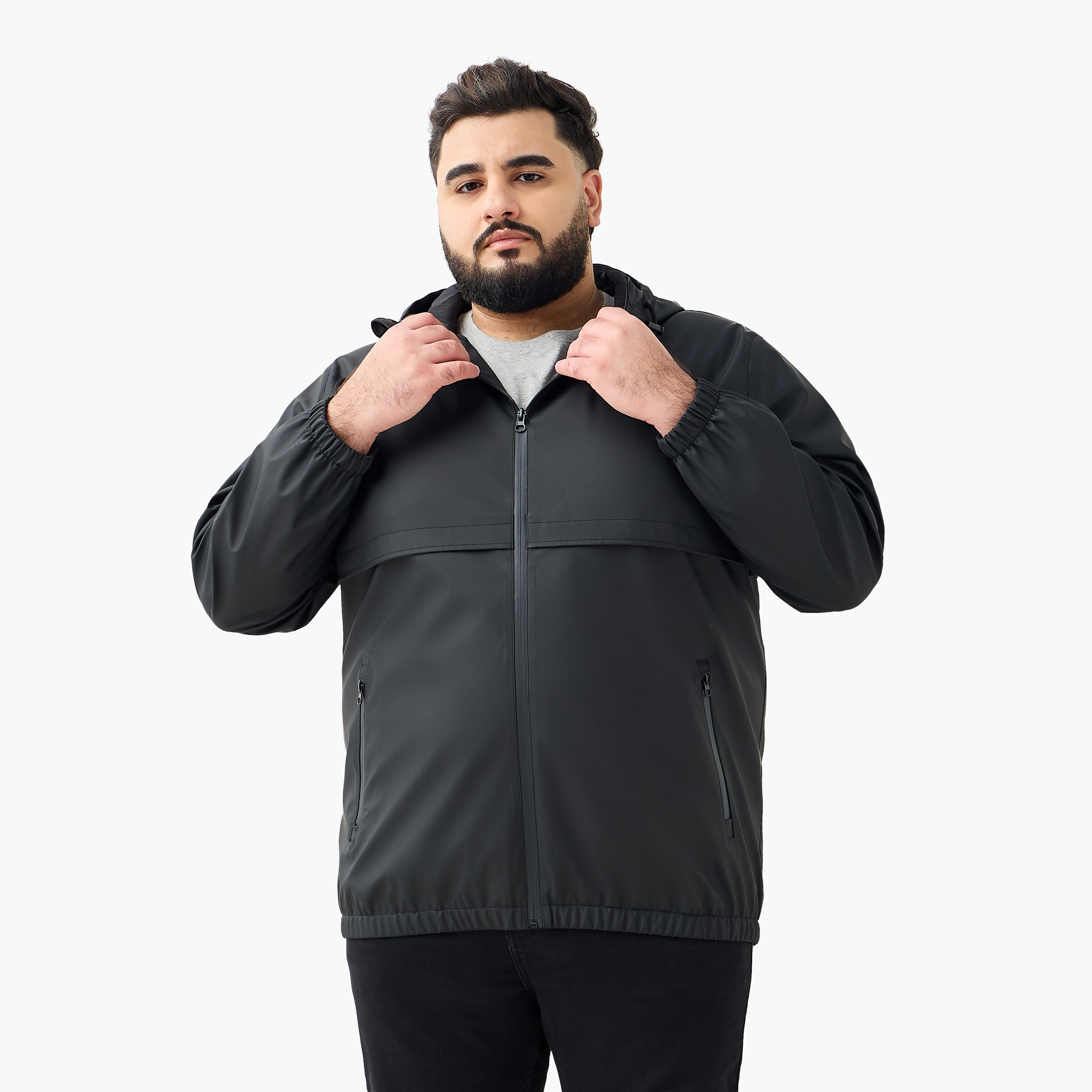 Men Regular Fit Hooded Longline Jacket-men-clothing-jacketsandblazers-jackets-image-5