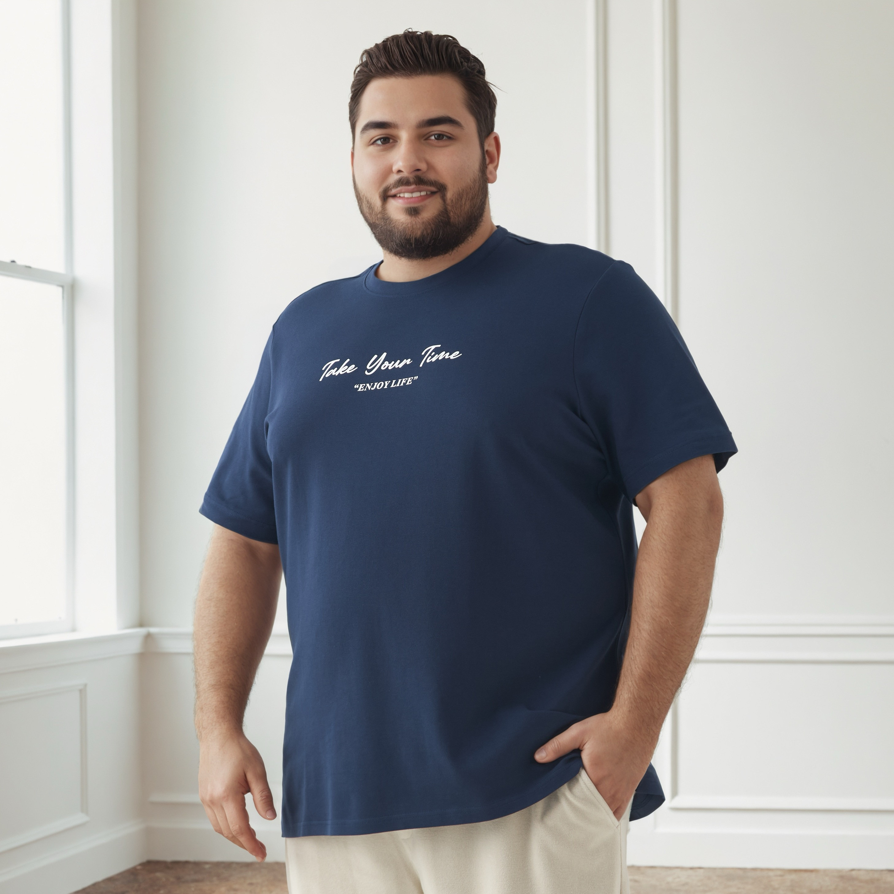 Men Regular Fit Crew Neck Short Sleeves Slogan Print T-shirt-men-clothing-tshirtsandpolos-tshirts-image-1