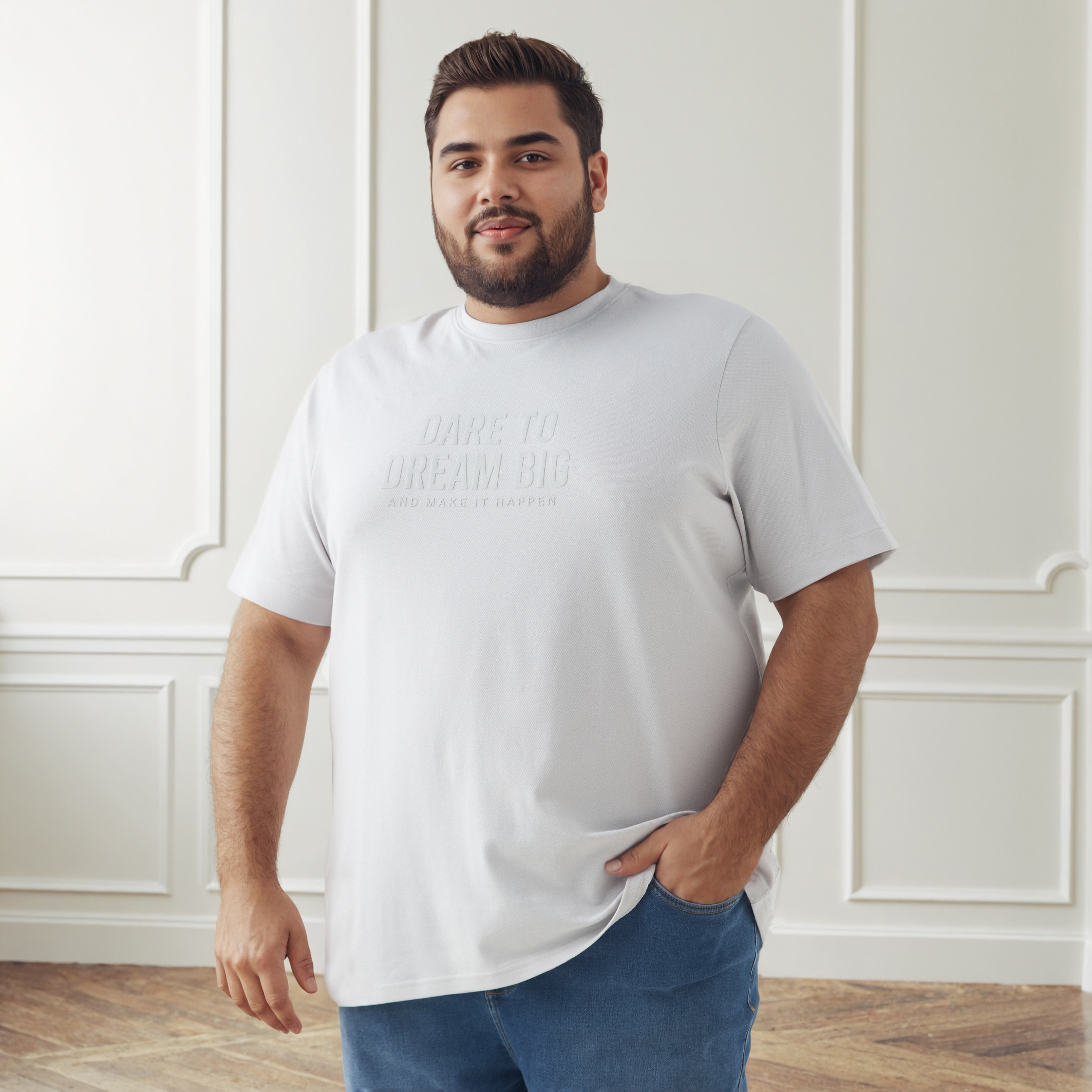 تيشيرت بقصة عادية وياقة مستديرة وأكمام قصيرة بطبعات شعارات للرجال-men-clothing-tshirtsandpolos-tshirts-image-11