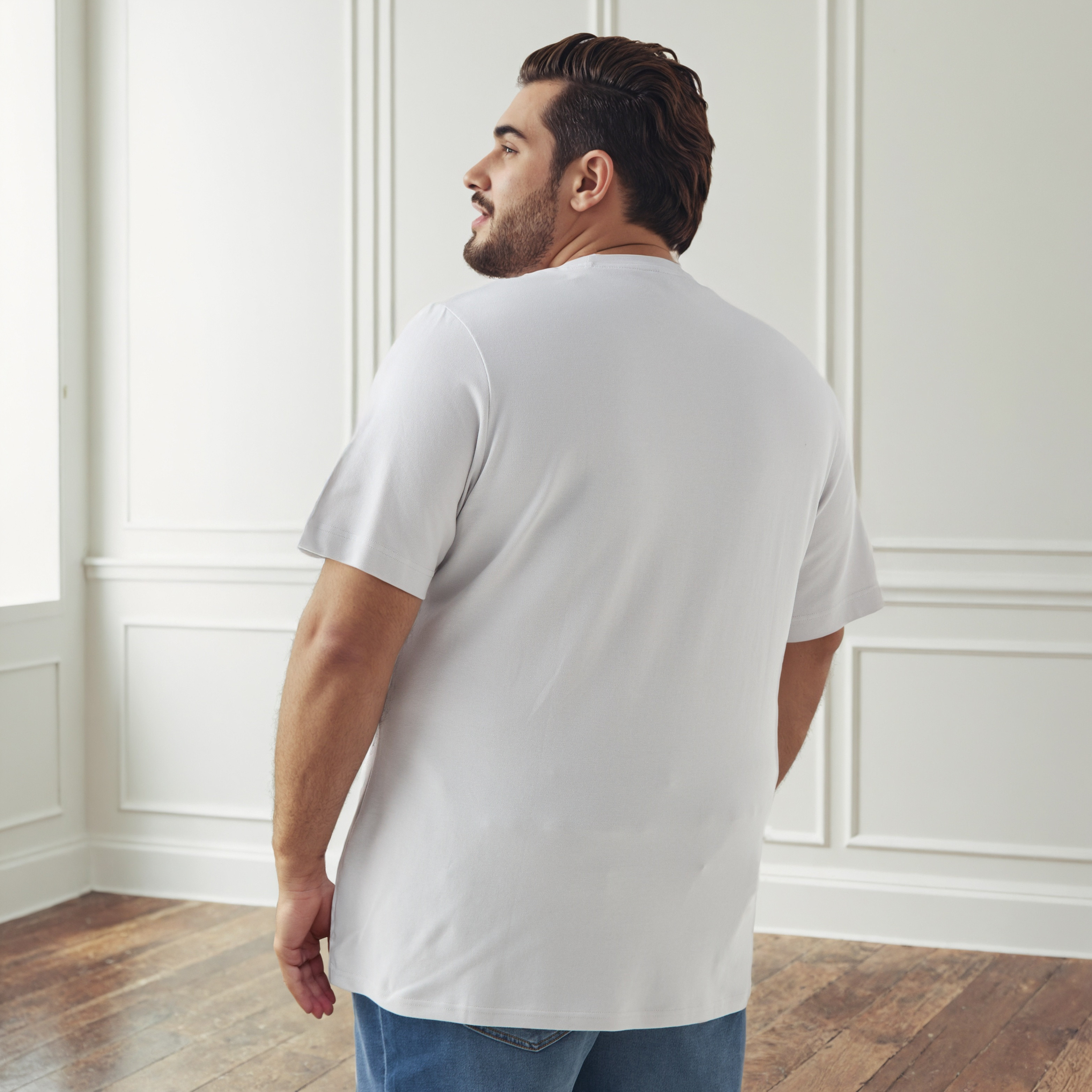 تيشيرت بقصة عادية وياقة مستديرة وأكمام قصيرة بطبعات شعارات للرجال-men-clothing-tshirtsandpolos-tshirts-image-13
