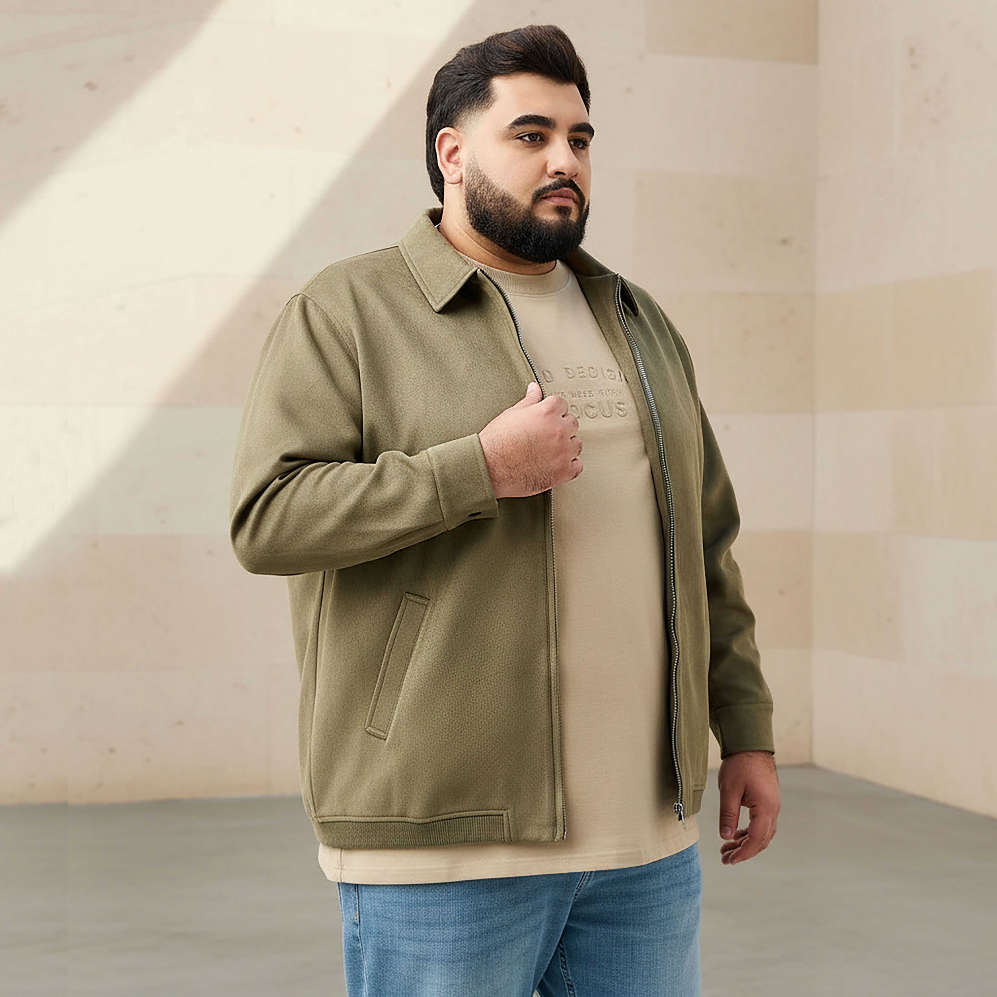 Men Regular Fit Suede Longline Jacket-men-clothing-jacketsandblazers-jackets-image-1