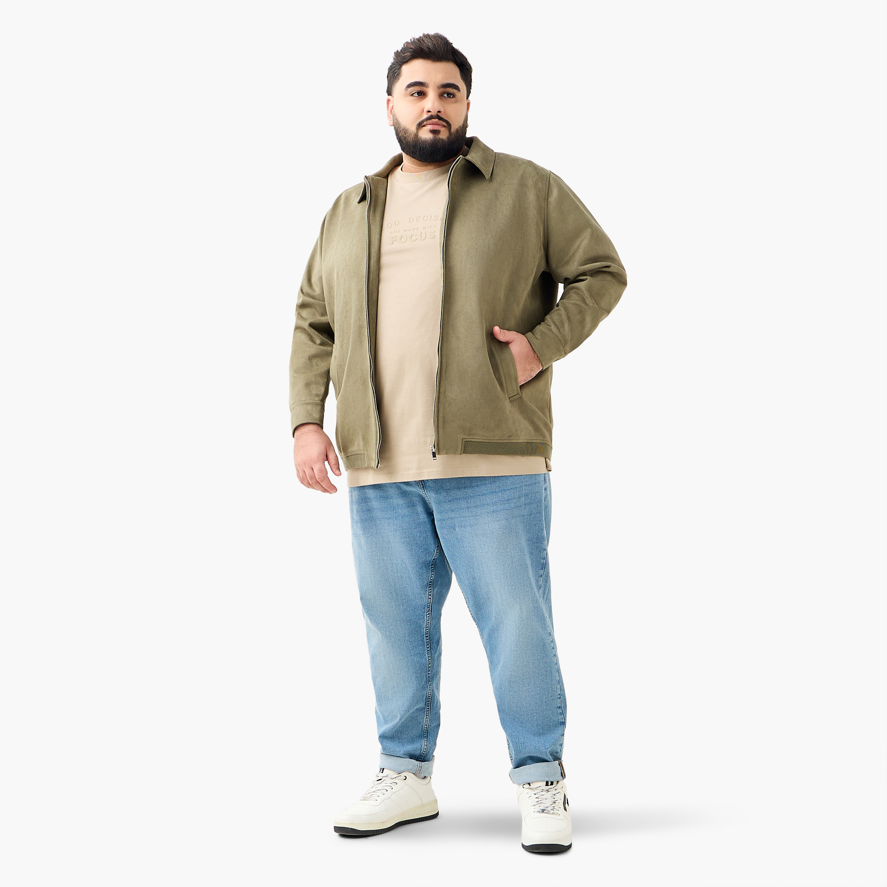 Men Regular Fit Suede Longline Jacket-men-clothing-jacketsandblazers-jackets-image-2