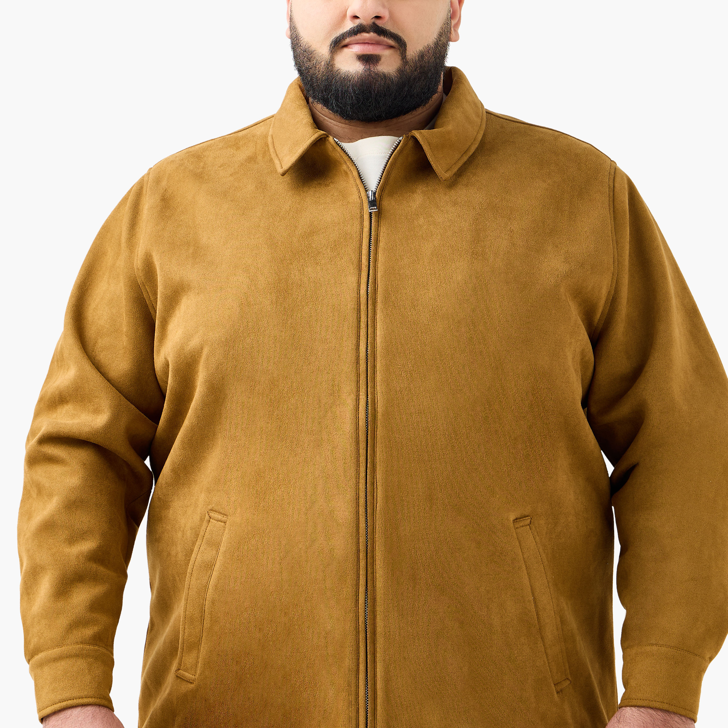 Men Regular Fit Suede Longline Jacket-men-clothing-jacketsandblazers-jackets-image-3