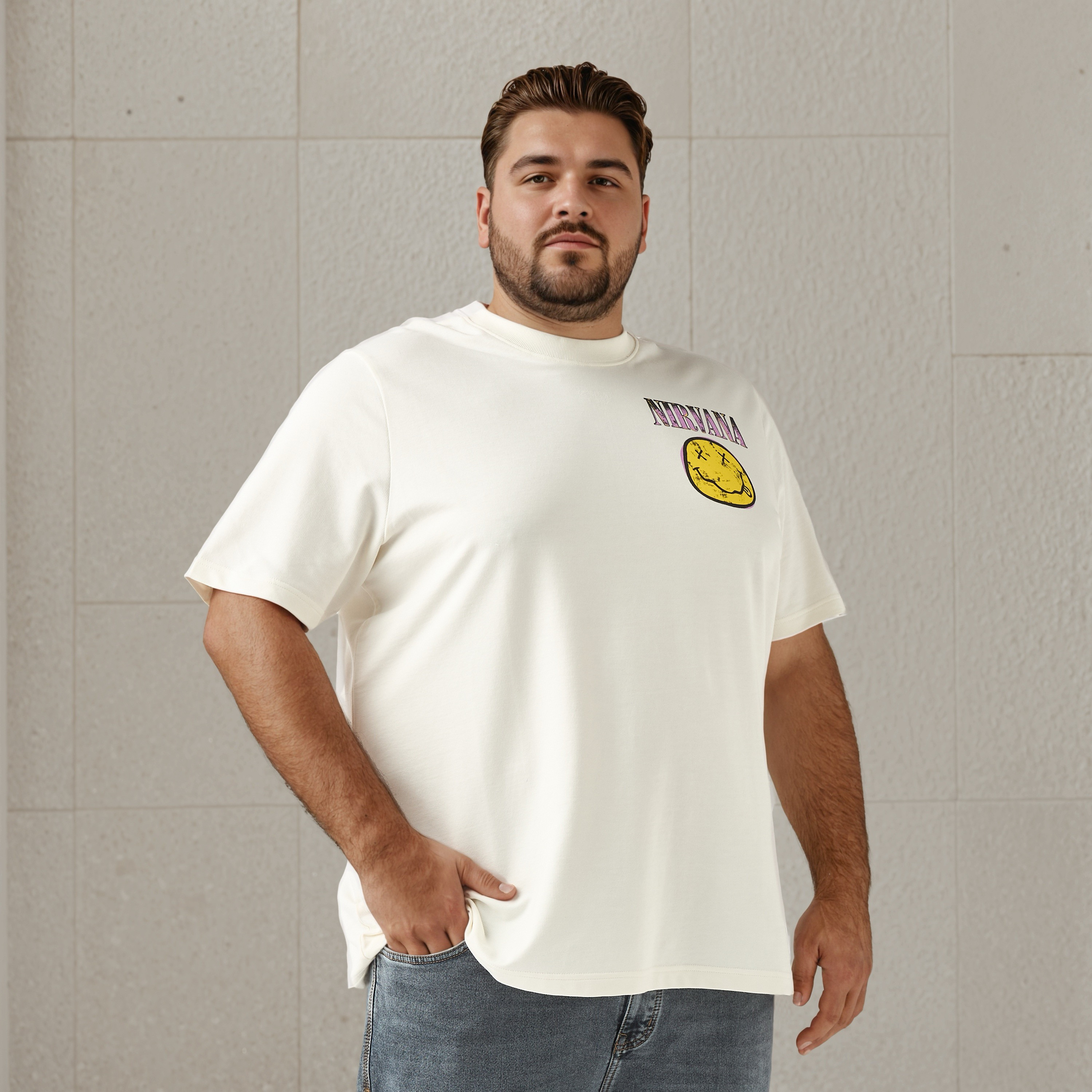Men's Regular Fit Crew Neck Short Sleeves Nirvana Print T-shirt-men-clothing-tshirtsandpolos-tshirts-image-2