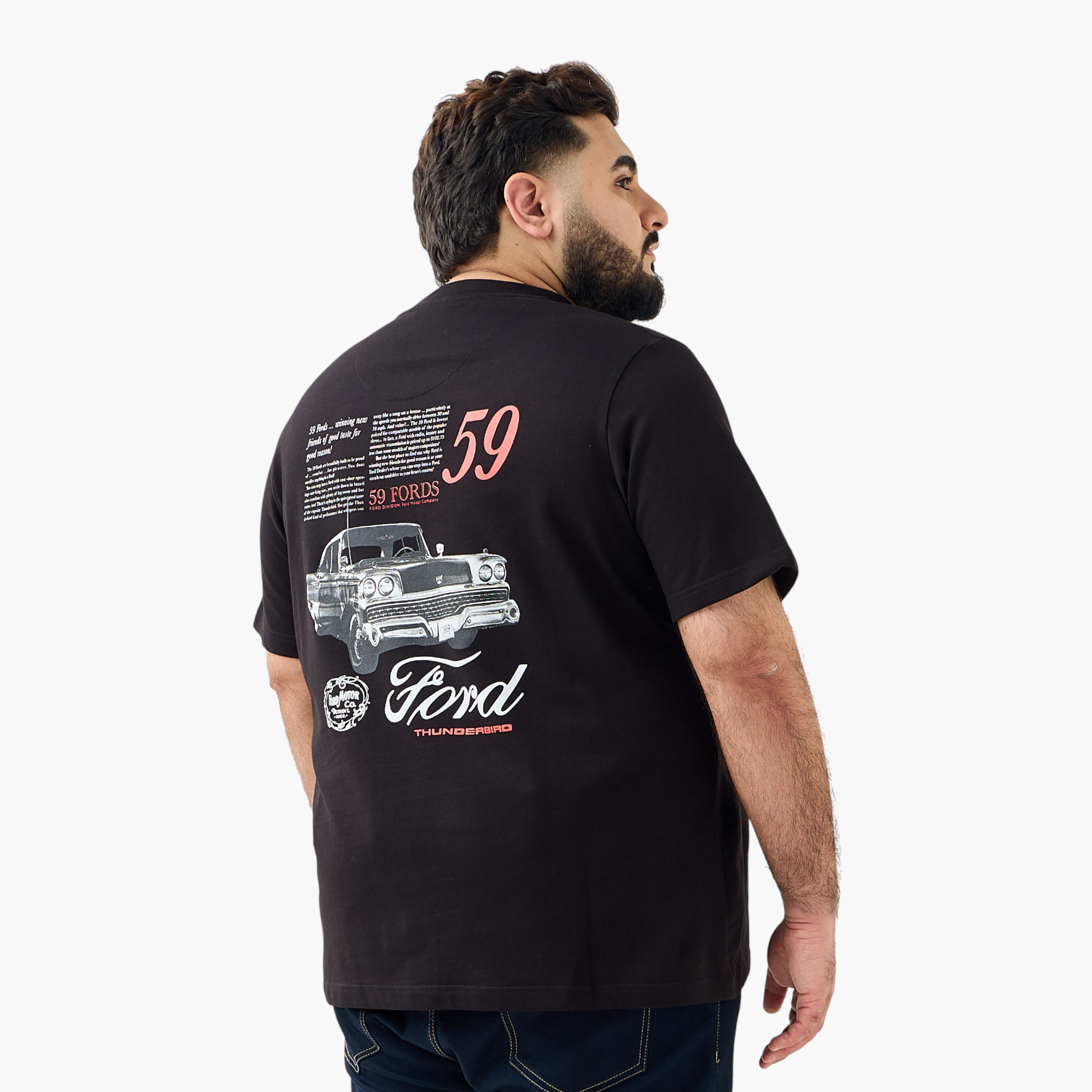 تيشيرت رجالي بطبعات فورد وياقة ضيقة وأكمام قصيرة-men-clothing-tshirtsandpolos-tshirts-image-3