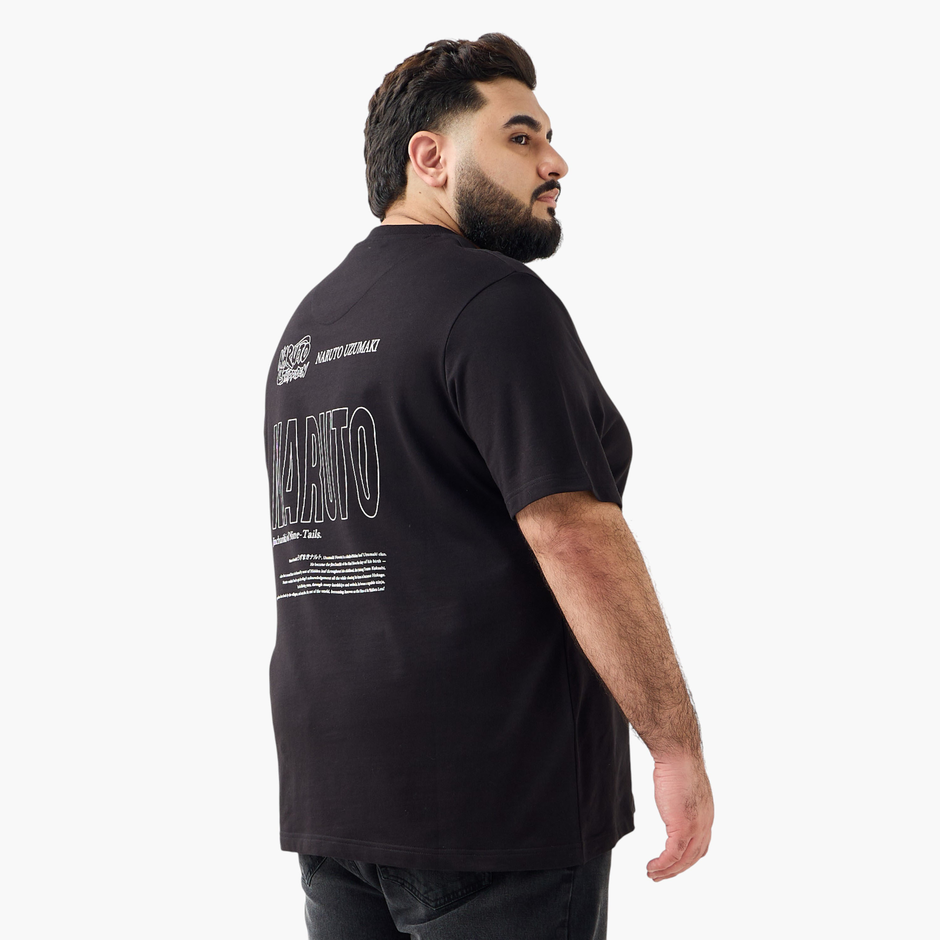 تيشيرت رجالي بطبعات ناروتو وقصة عادية وياقة ضيقة وأكمام قصيرة-men-clothing-tshirtsandpolos-tshirts-image-3