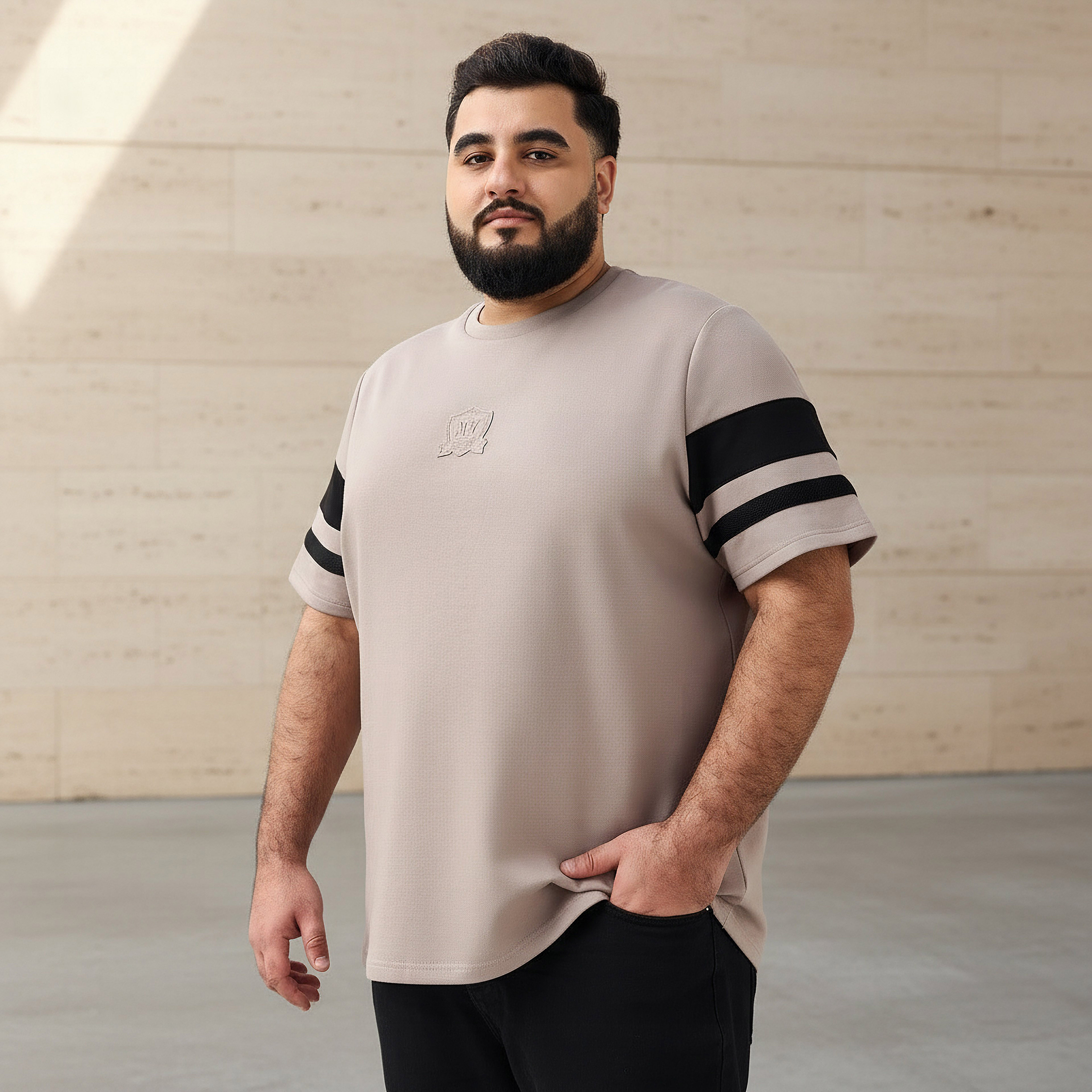Men Regular Fit Crew Neck Short Sleeve Tape Detail T-shirt-men-clothing-tshirtsandpolos-tshirts-image-1