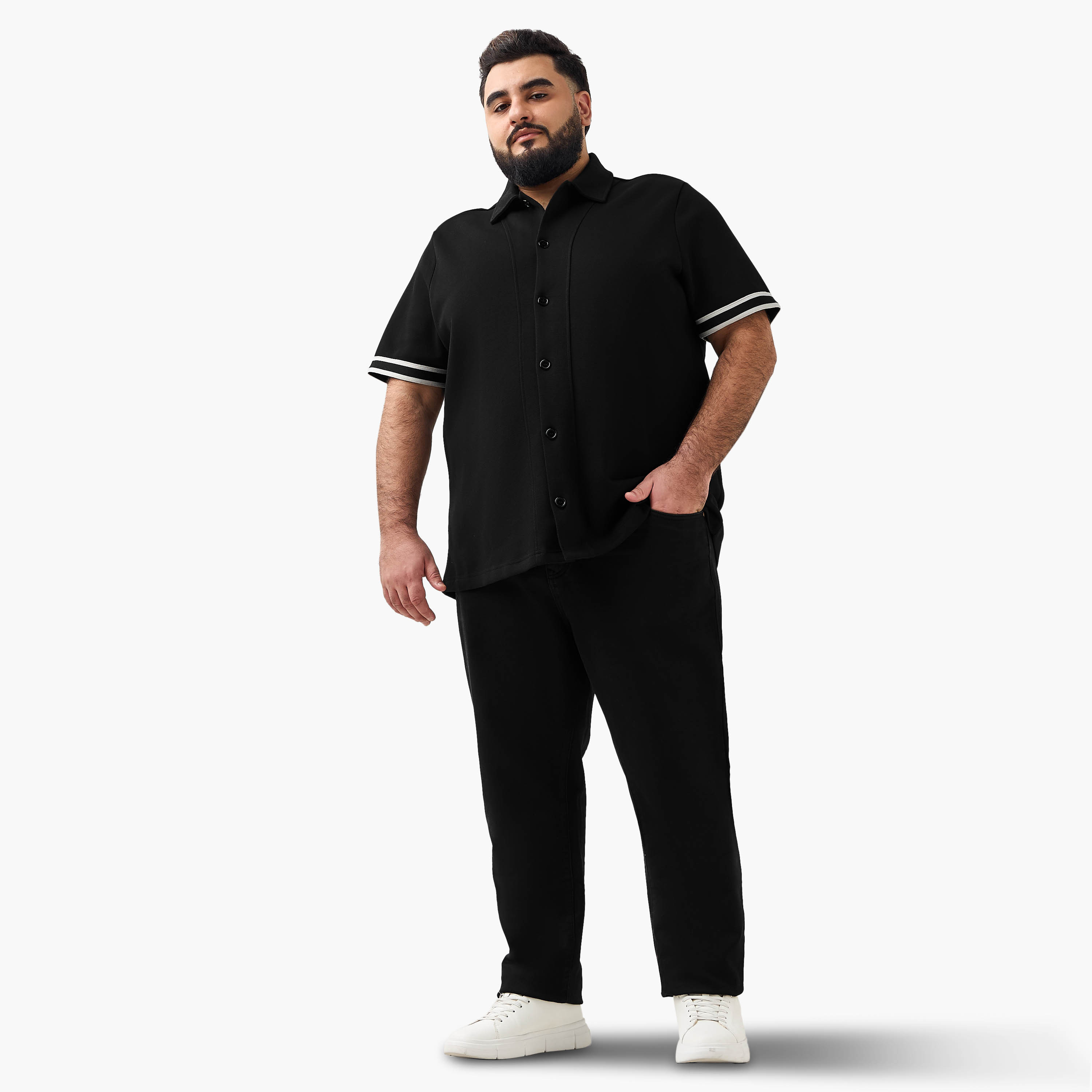 Men Regular Fit Collared Embroidered Short Sleeve Shirt-men-clothing-shirts-image-2