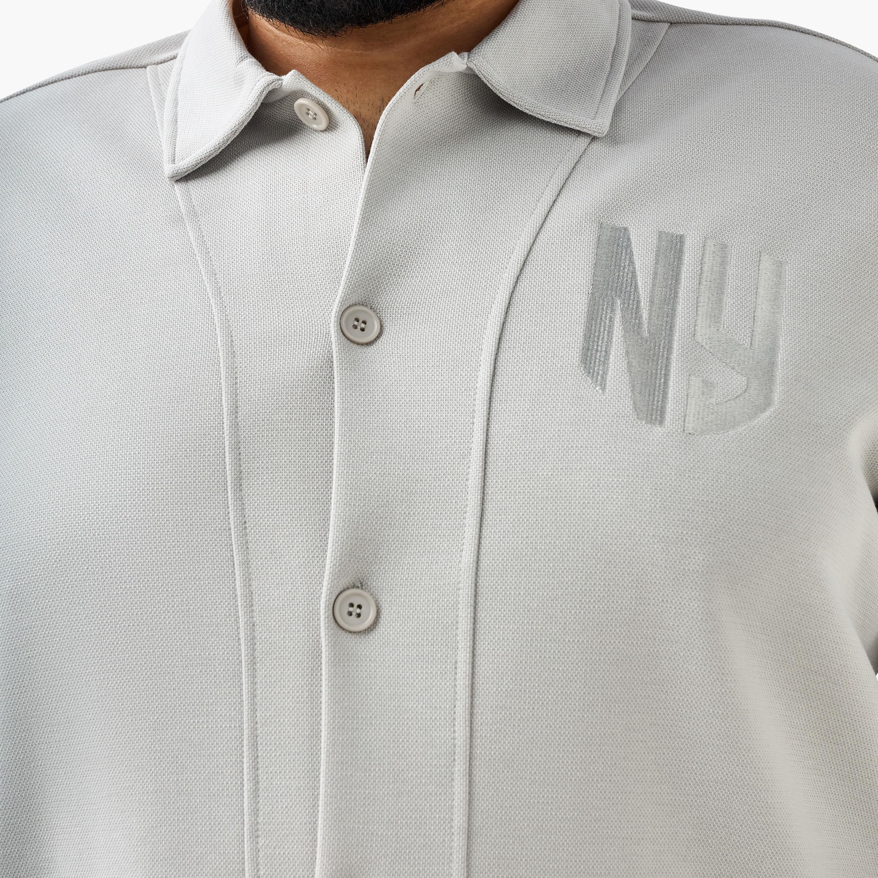 Men Regular Fit Collared Embroidered Short Sleeve Shirt-men-clothing-shirts-image-4