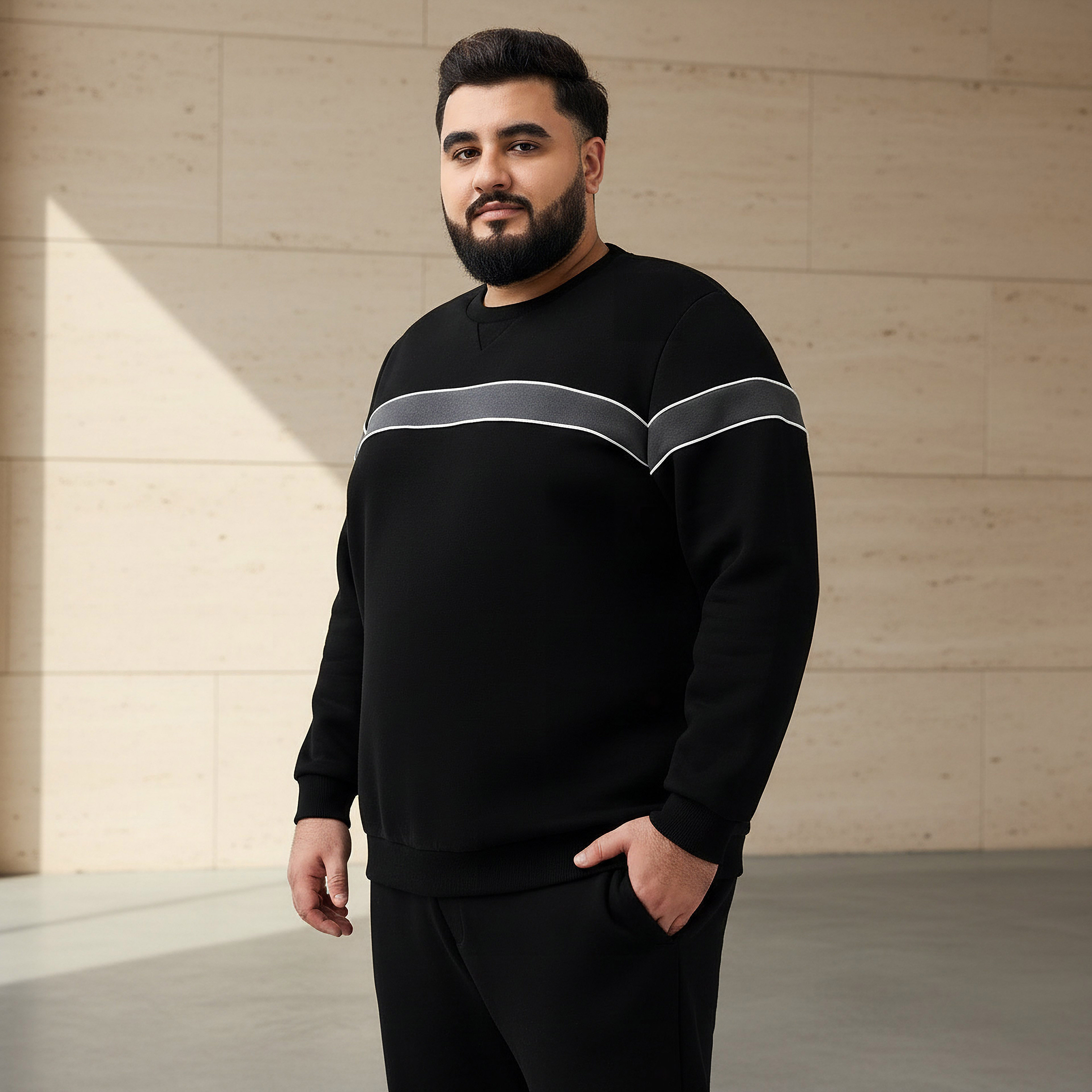 سويت شيرت قطن رجالي مخطط بقصة عادية-men-winterwear-hoodiesandsweatshirts-image-5