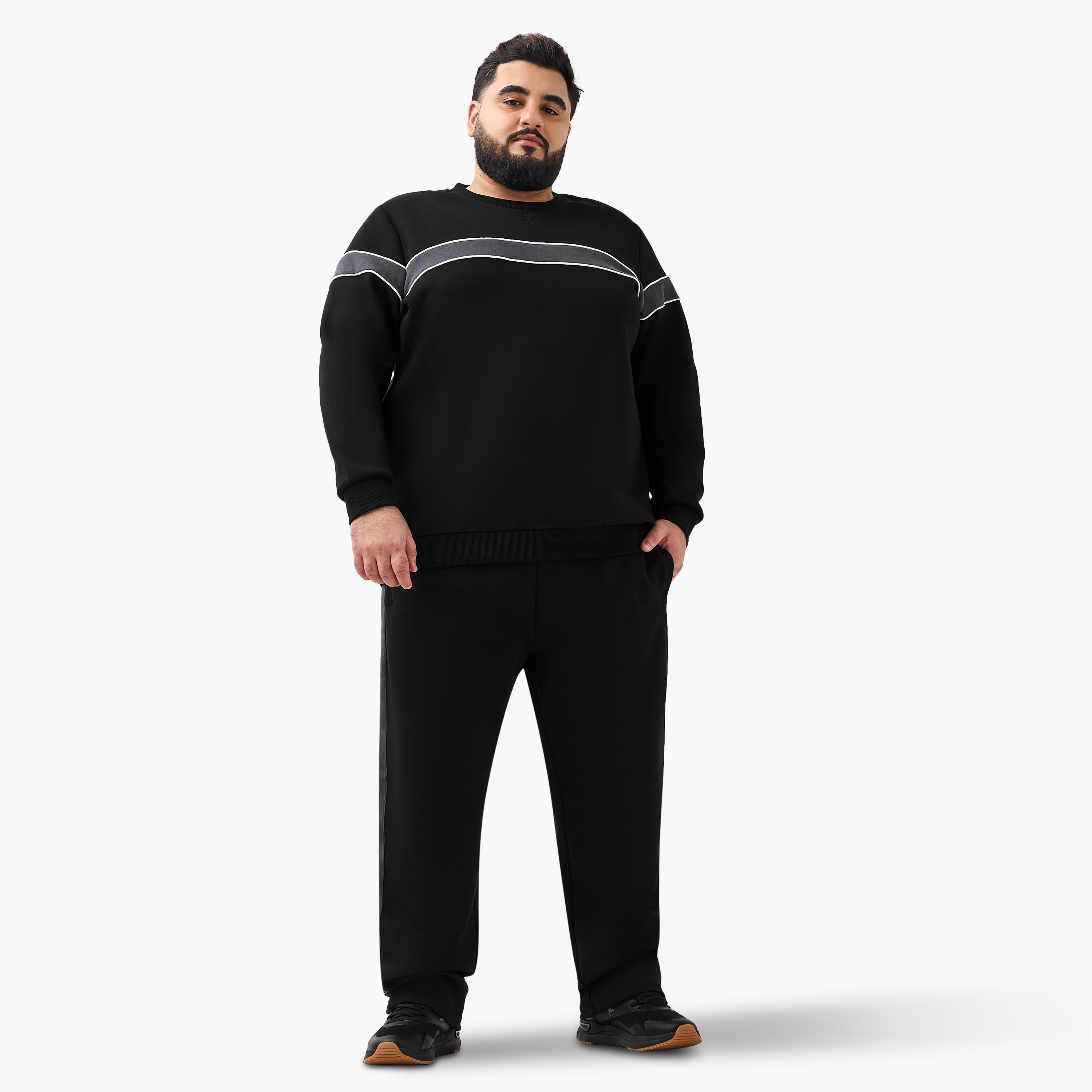 سويت شيرت قطن رجالي مخطط بقصة عادية-men-winterwear-hoodiesandsweatshirts-image-4