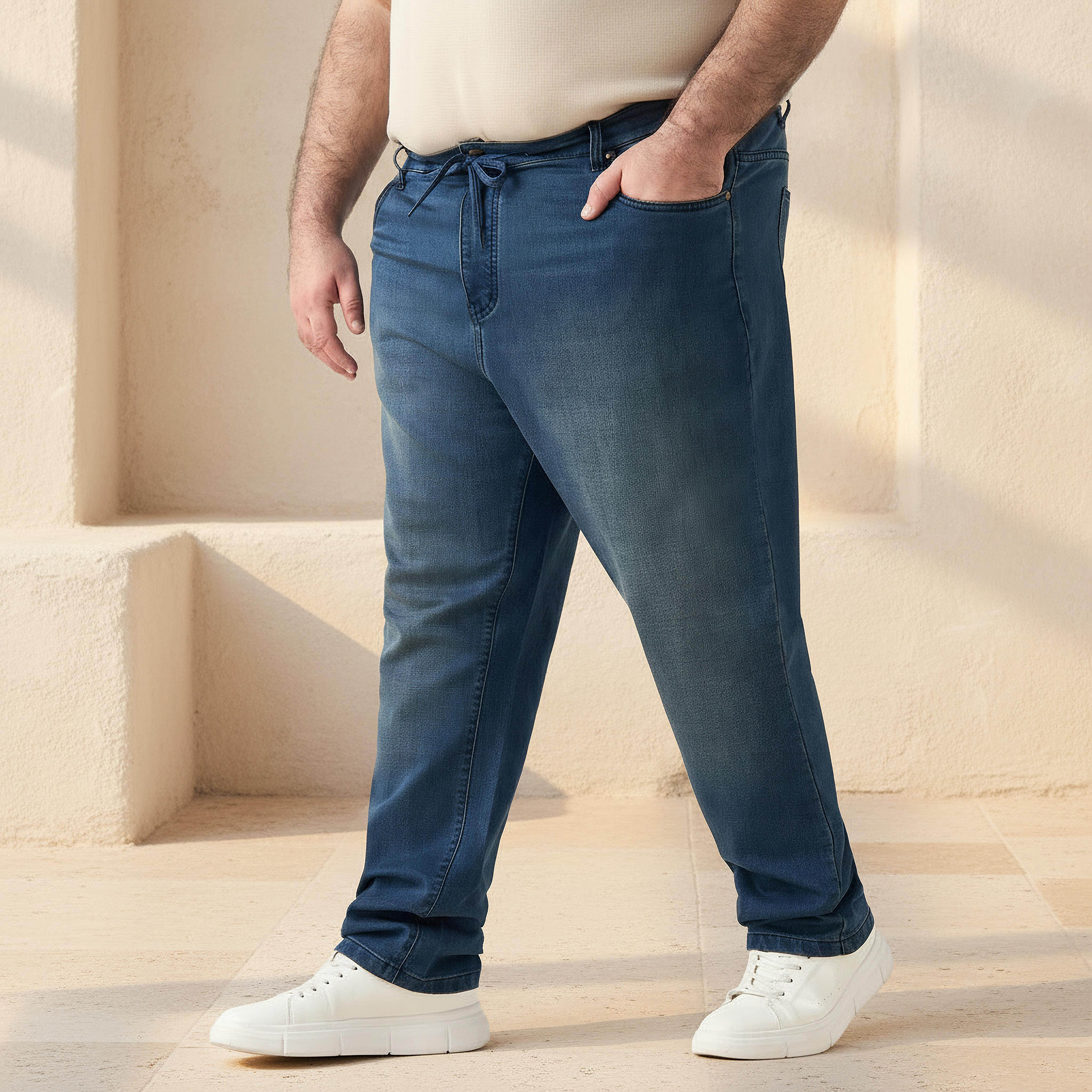 Men Relaxed Fit Flexi Waist Jeans-men-clothing-bottoms-jeans-image-1
