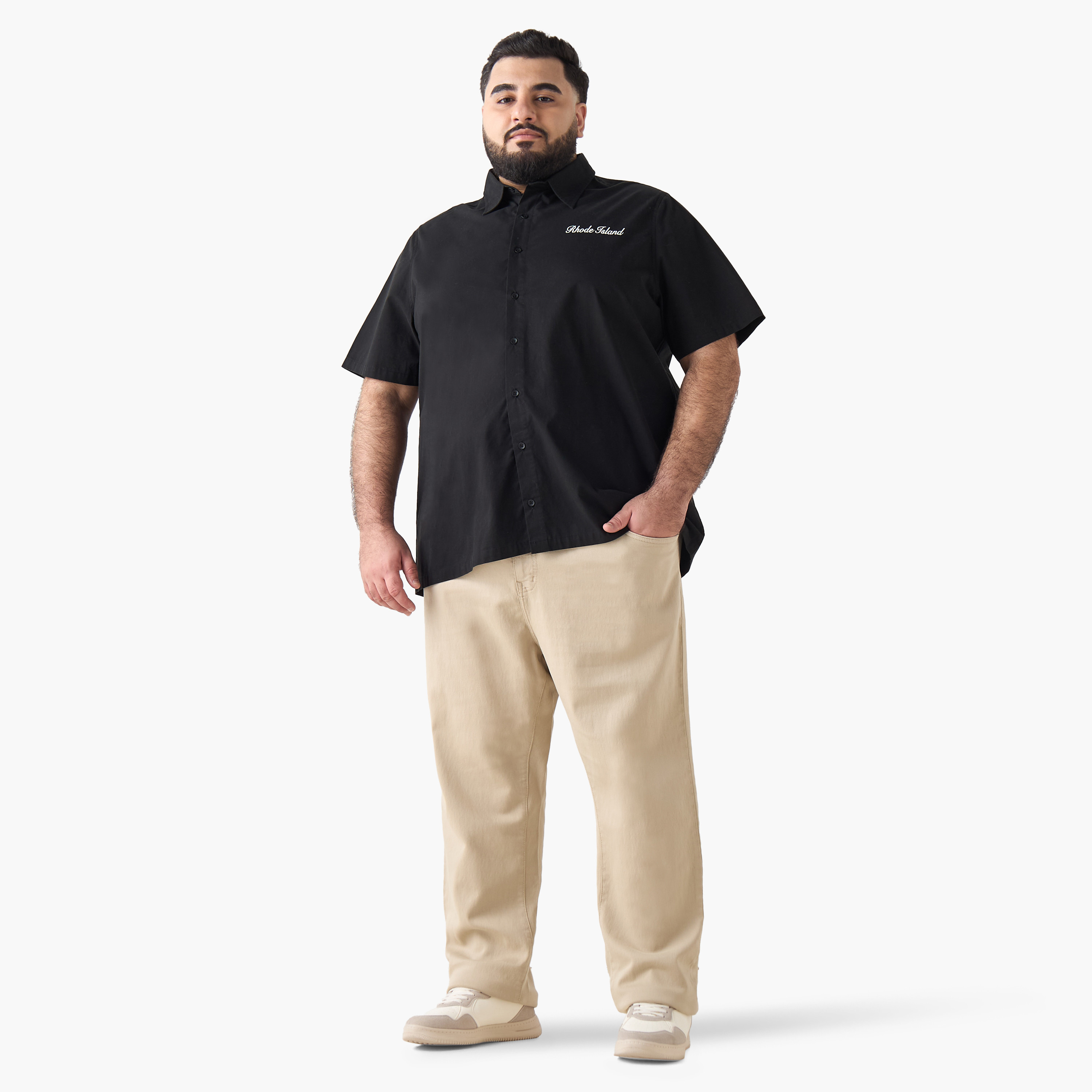 Men Regular Fit Collared Rhode Island Print Short Sleeves Shirt-men-clothing-shirts-image-3