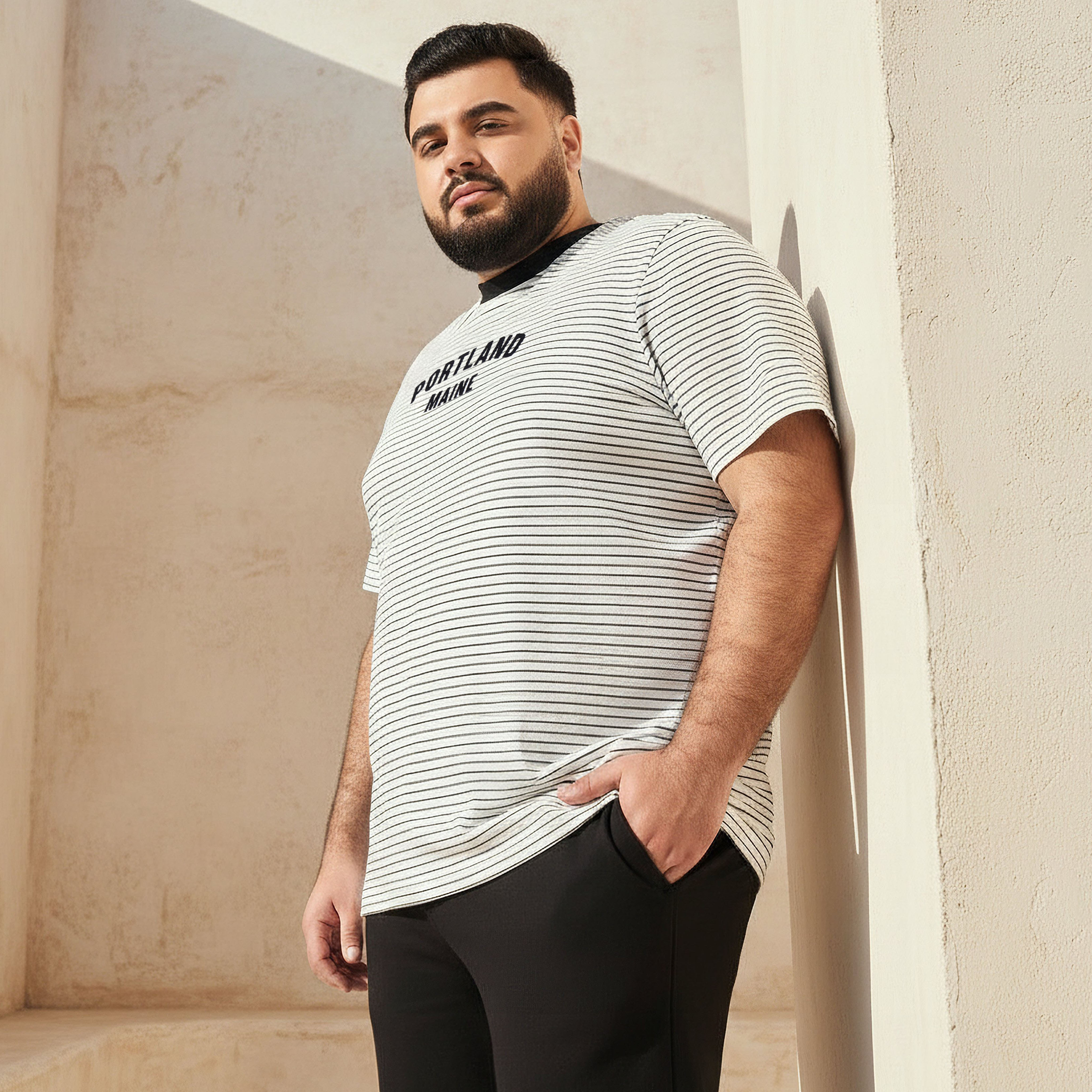 Men Regular Fit Crew Neck Short Sleeves Portland Printed T-shirt-men-clothing-tshirtsandpolos-tshirts-image-1