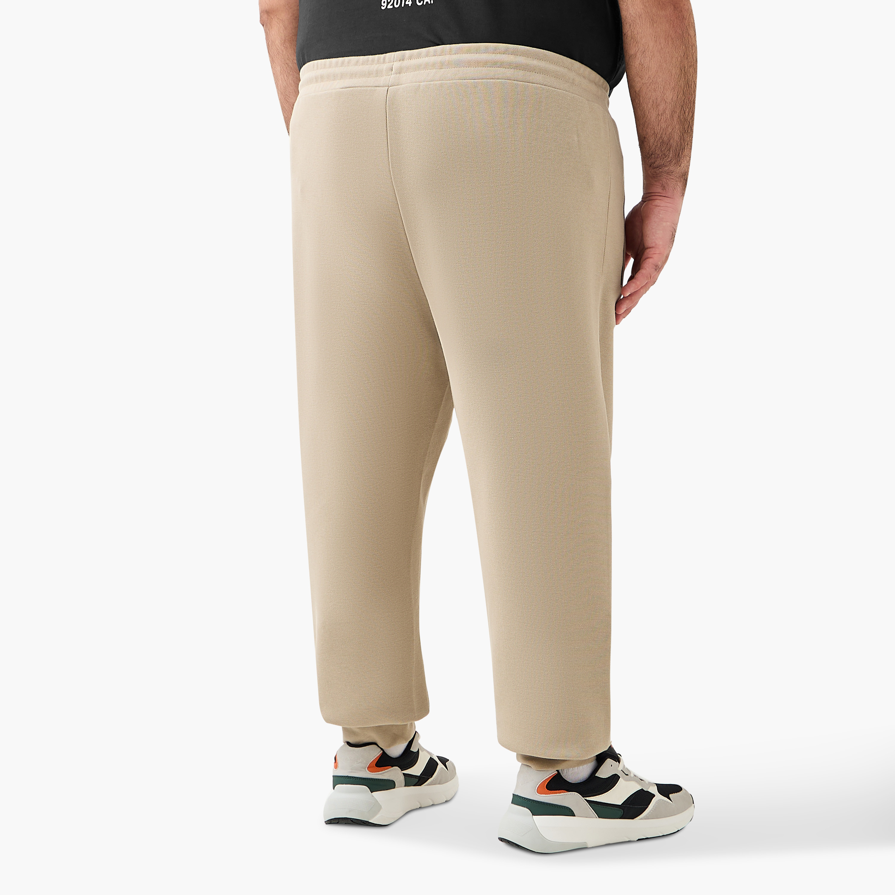 Men Regular Fit Joggers with Cut and Sew Detail-men-clothing-bottoms-joggers-image-3