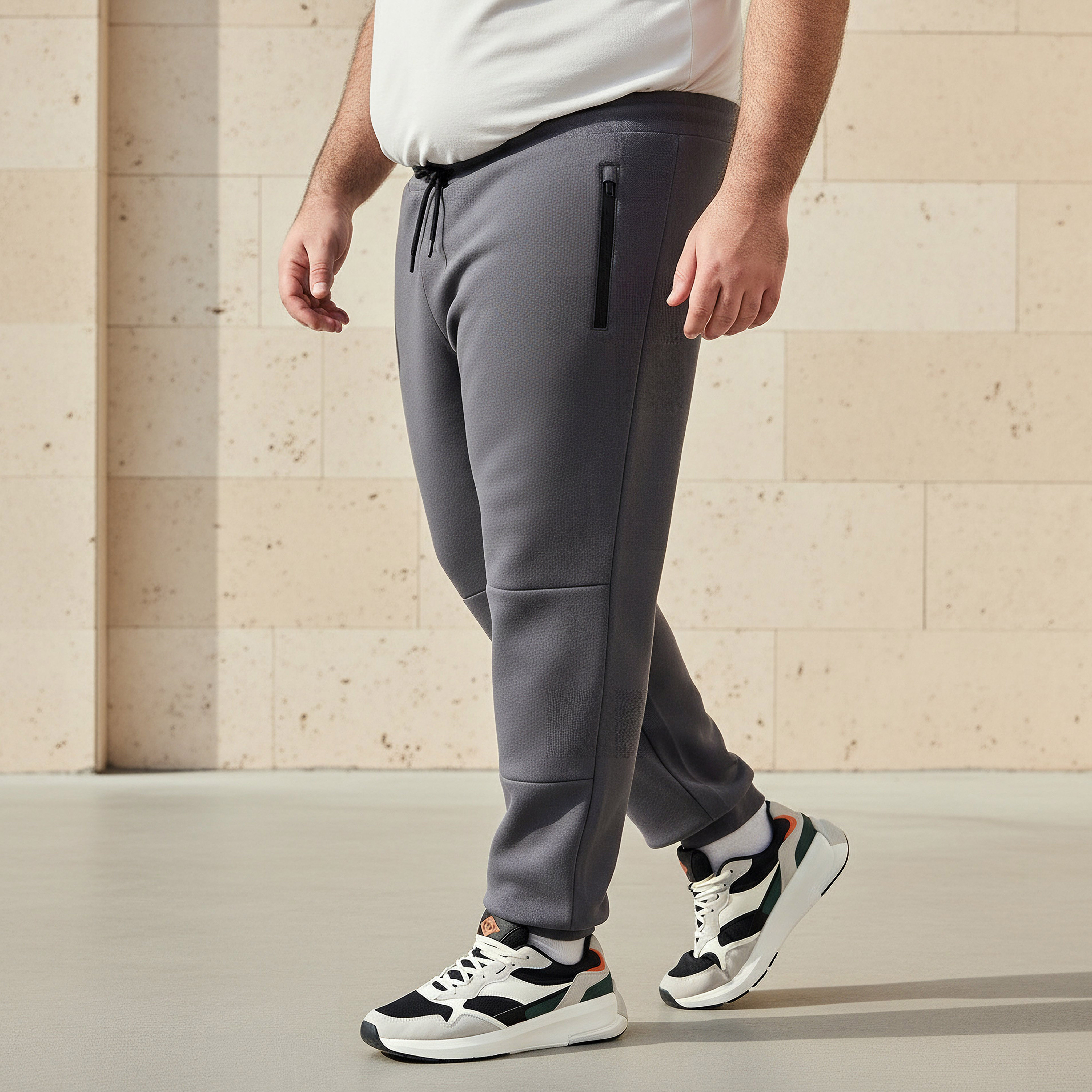 Men Regular Fit Joggers with Cut and Sew Detail-men-clothing-bottoms-joggers-image-1