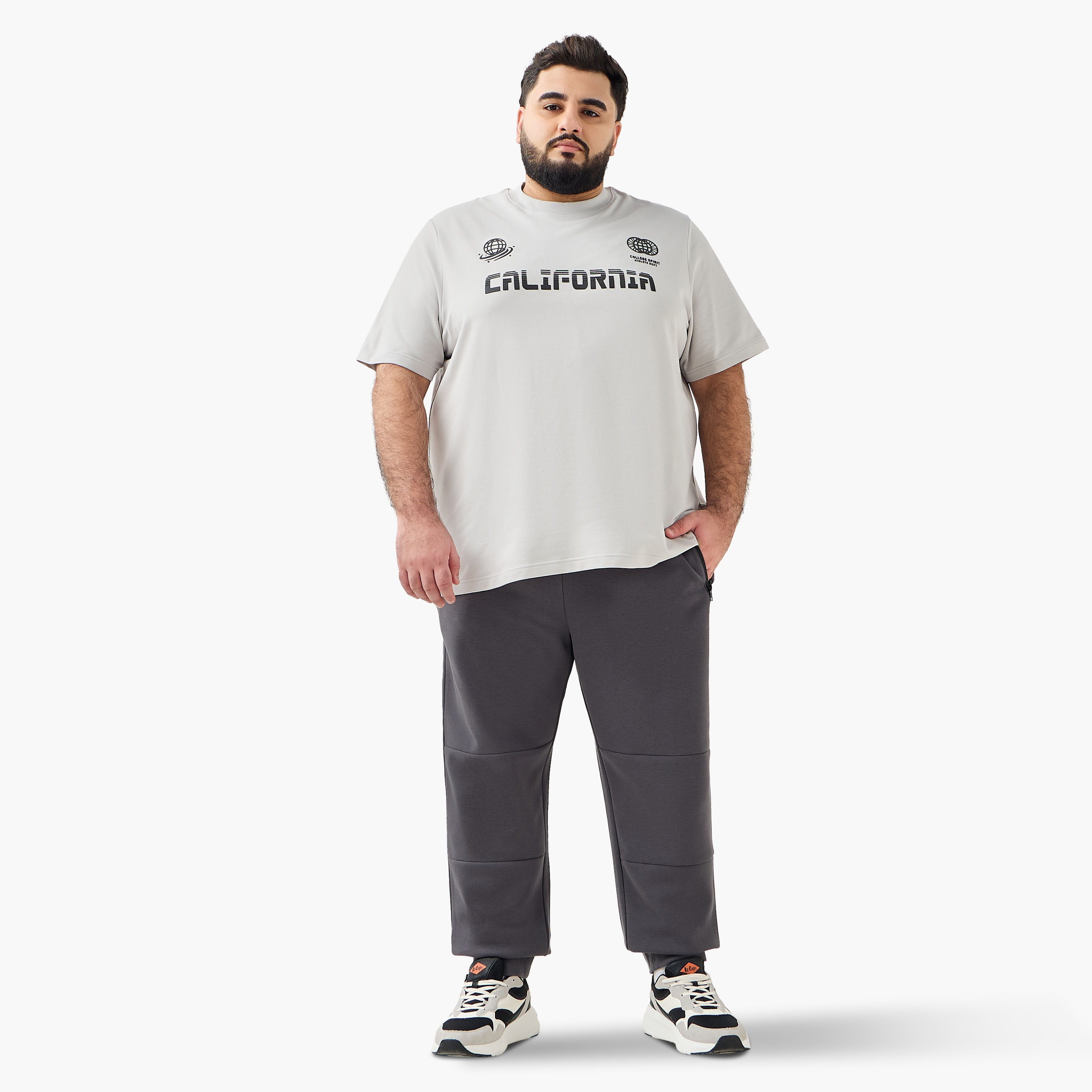 Men Regular Fit Joggers with Cut and Sew Detail-men-clothing-bottoms-joggers-image-3
