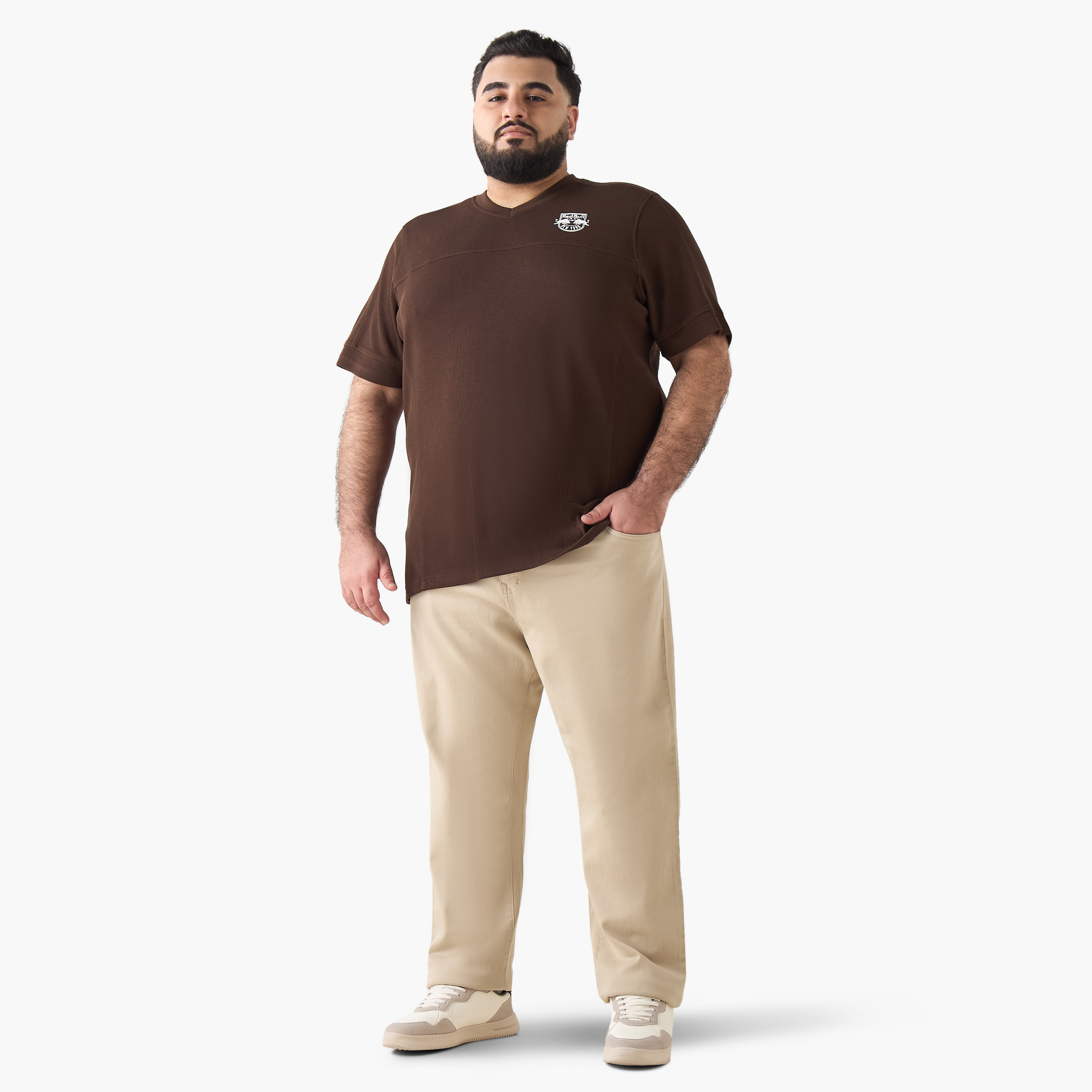 Men Regular Fit V-neck Short Sleeve Red Bull New York Print T-shirt-men-clothing-tshirtsandpolos-tshirts-image-3