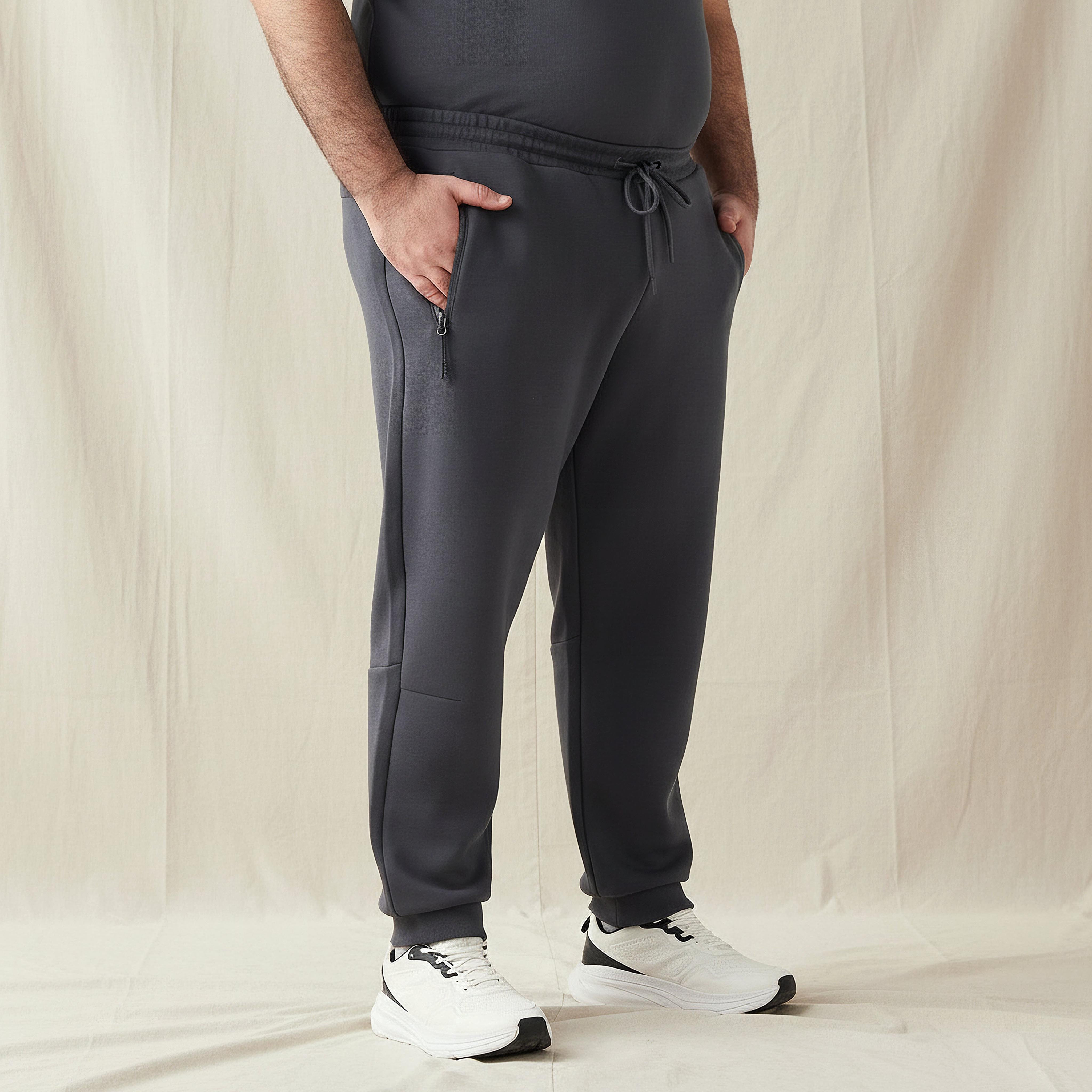 بنطلون رياضي رجالي بقصة عادية ورباط إغلاق-men-clothing-bottoms-joggers-image-6