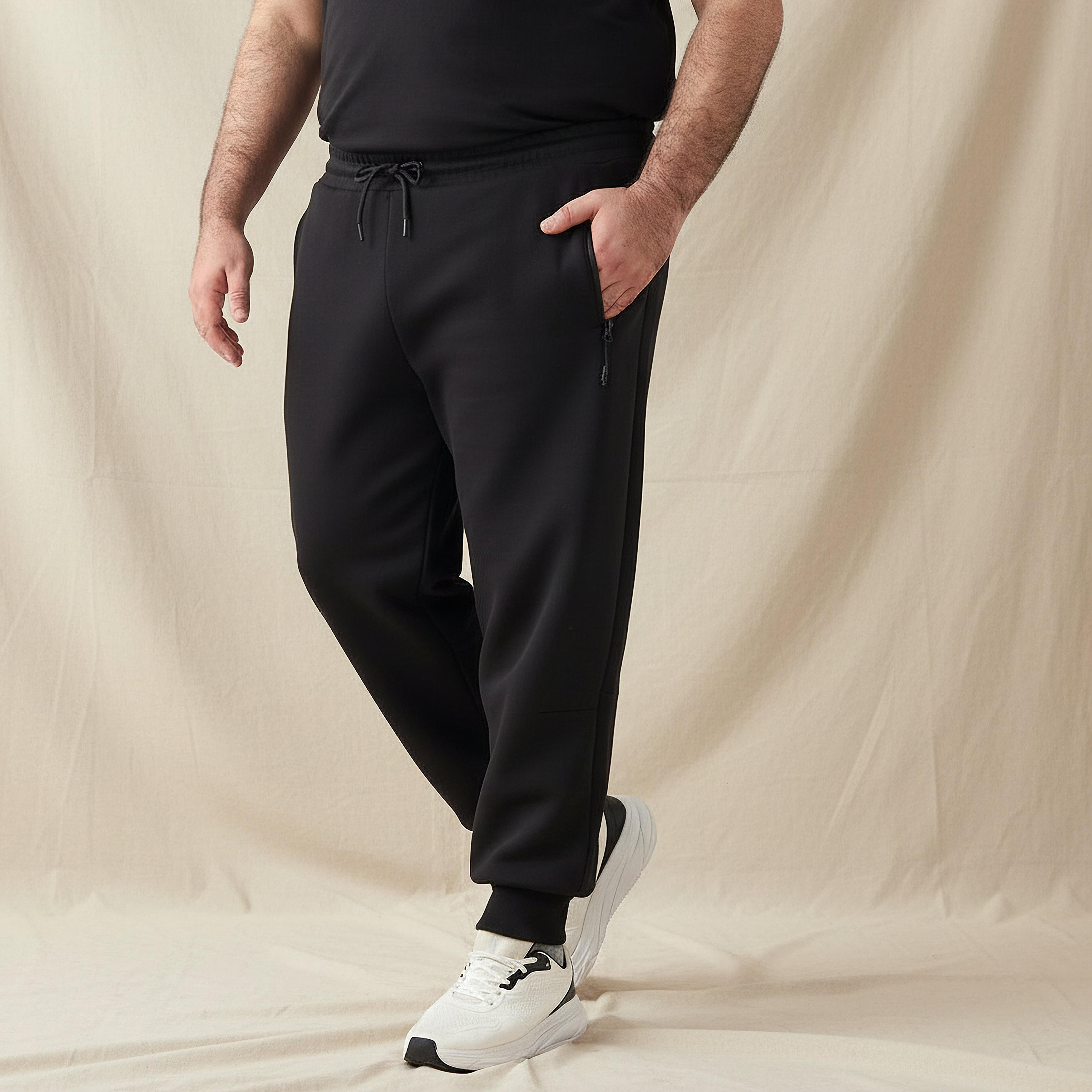 بنطلون رياضي رجالي بقصة عادية ورباط إغلاق-men-clothing-bottoms-joggers-image-6