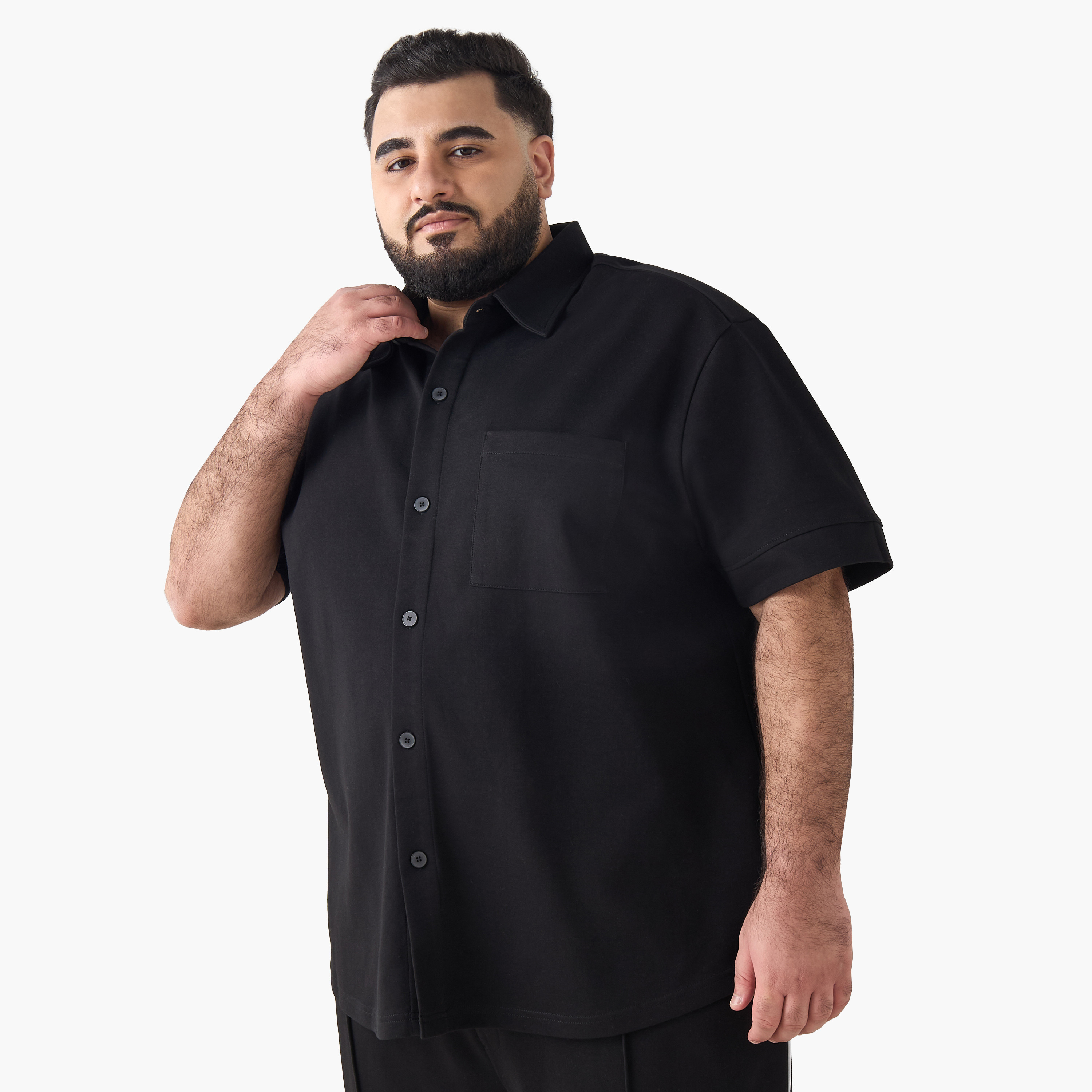 Men Regular Fit Collared Short Sleeve Shirt-men-clothing-shirts-image-2