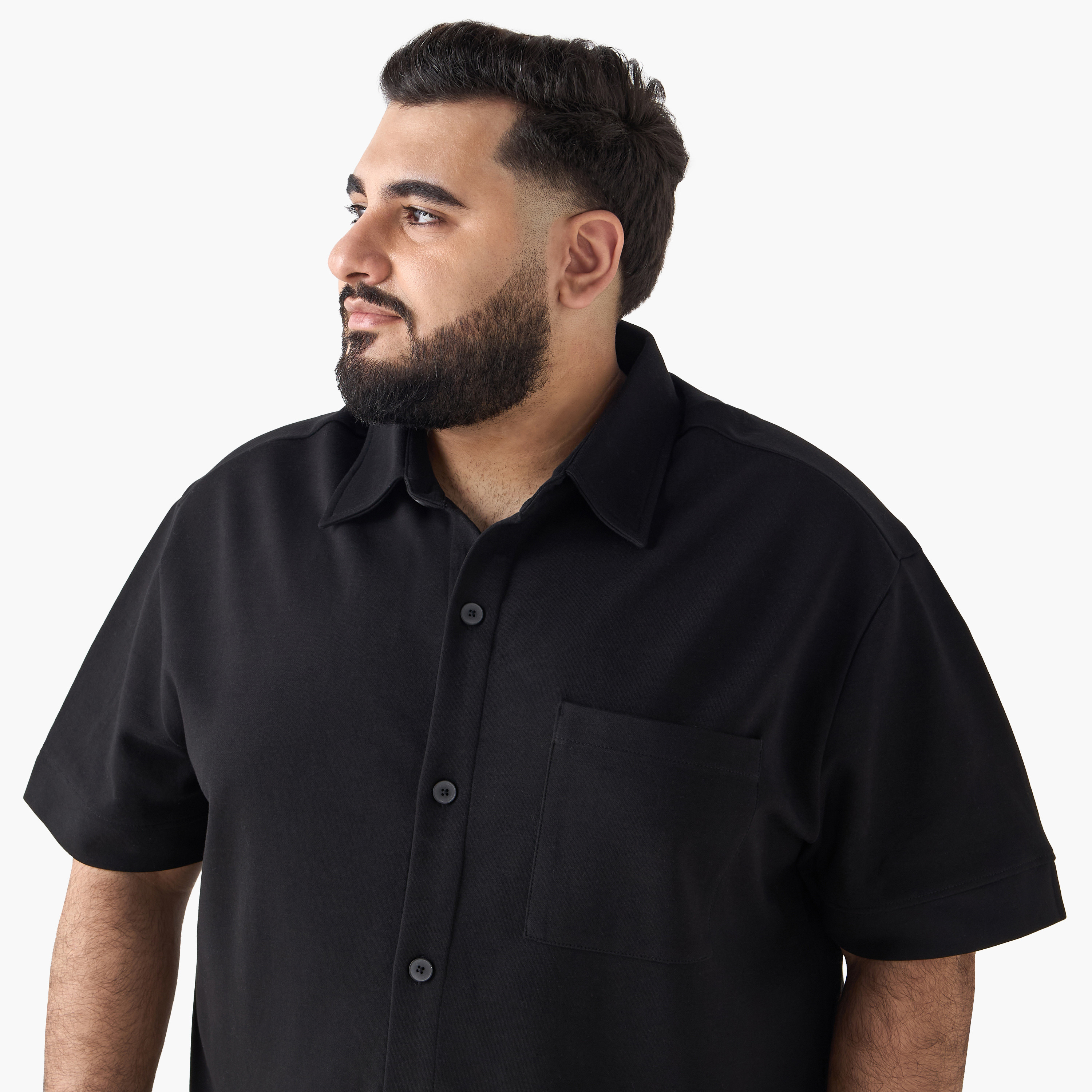 Men Regular Fit Collared Short Sleeve Shirt-men-clothing-shirts-image-5