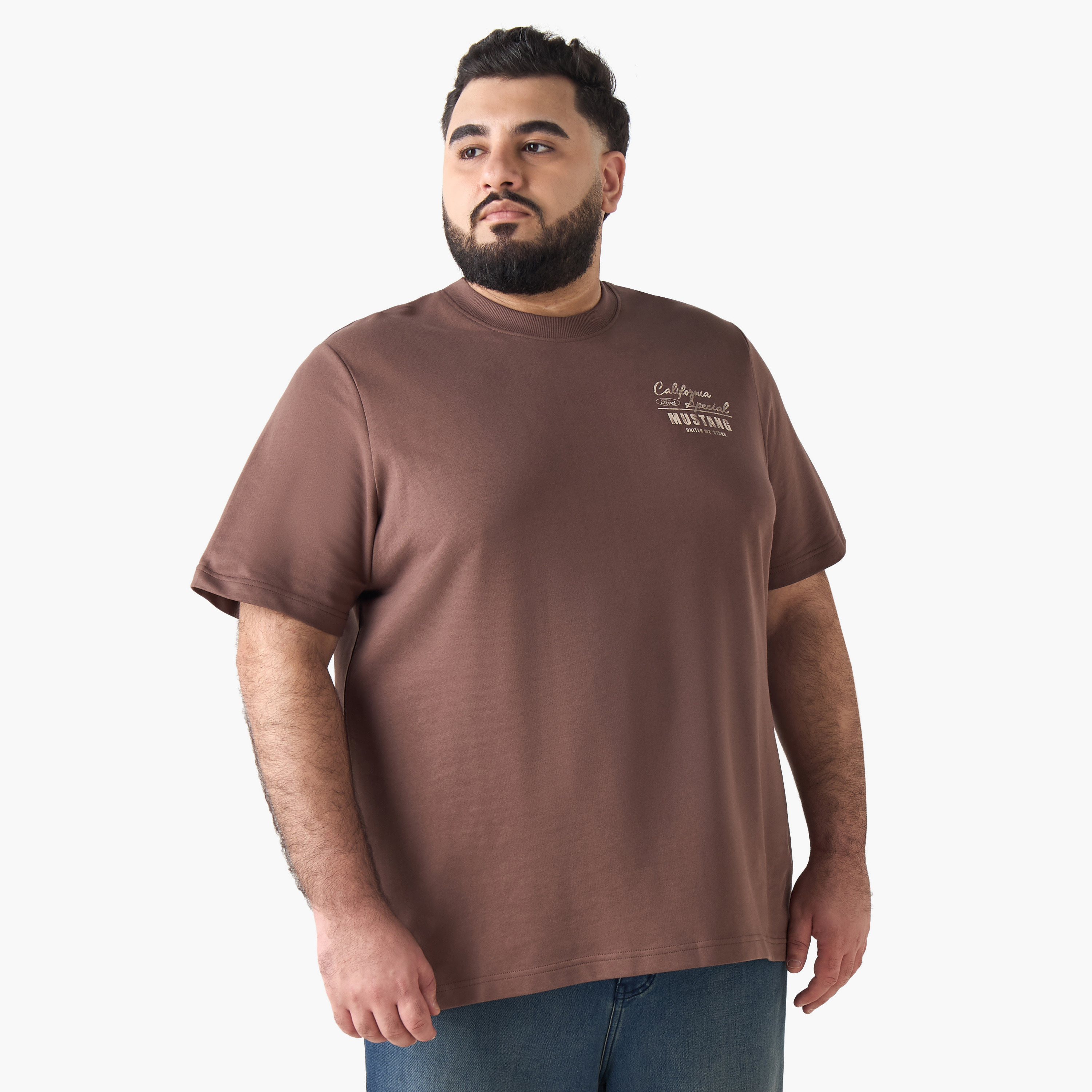 Men Regular Fit Round Neck Short Sleeve Ford Mustang Print T-shirt-men-clothing-tshirtsandpolos-tshirts-image-2